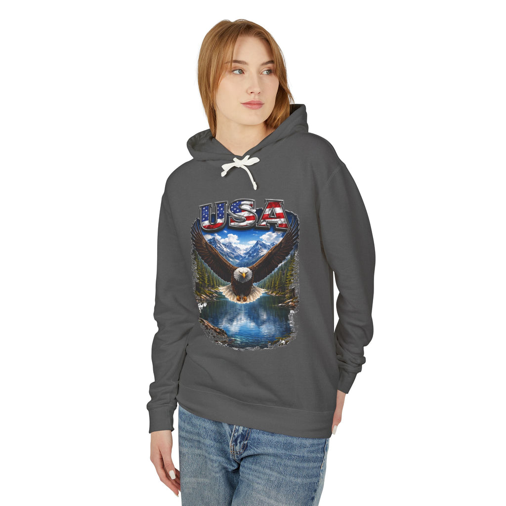 USA Eagle Hoodie — Patriotic Bald Eagle Graphic Hooded Sweatshirt