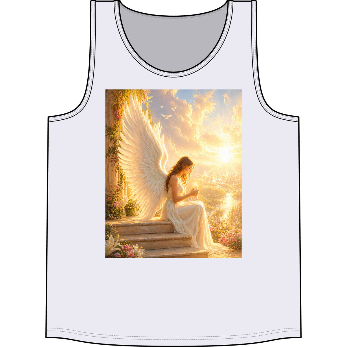 Angel Wings Tank Top — Serene Guardian Graphic Concert Tank