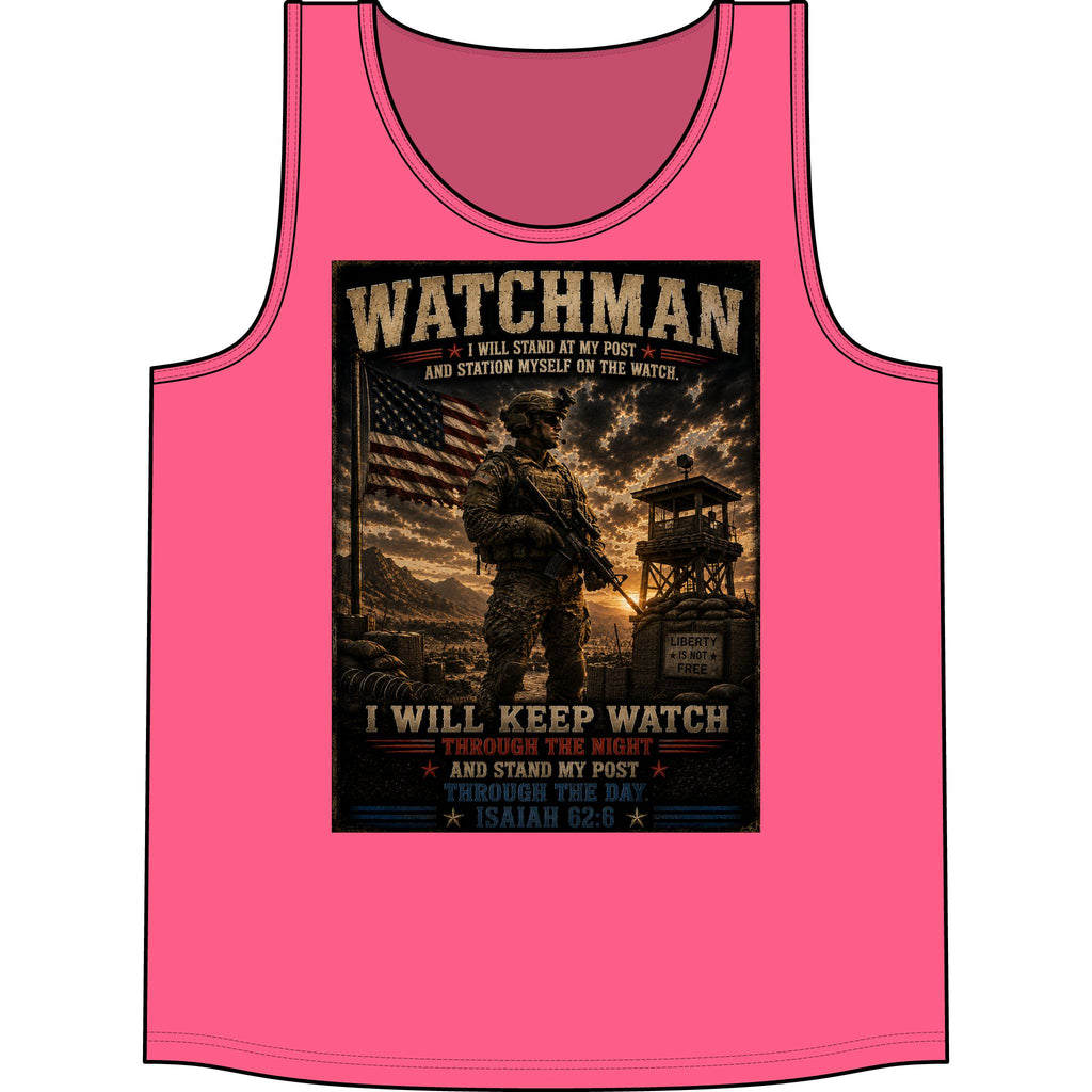 Watchman Tank Top — "I Will Keep Watch" Patriotic Military Tank