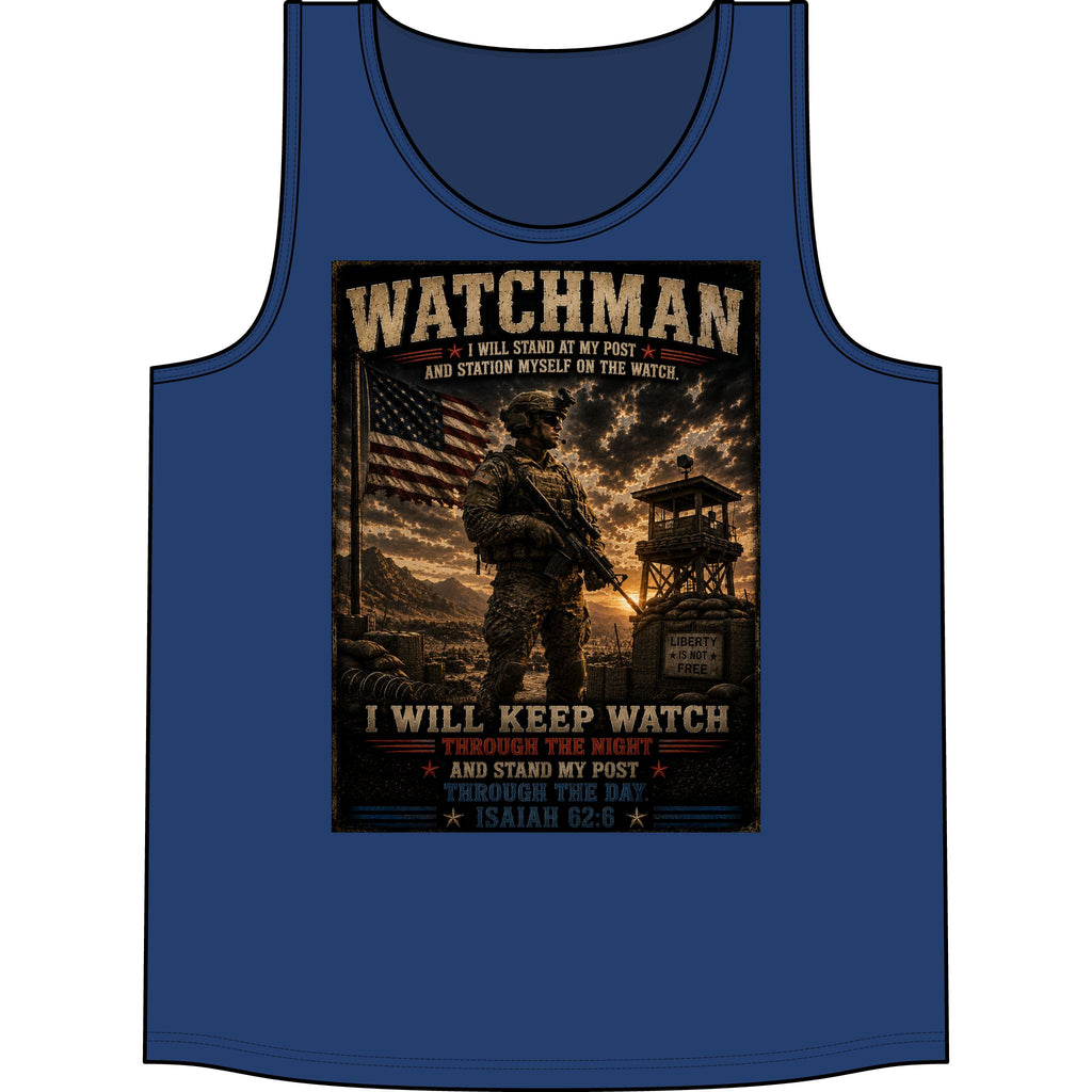 Watchman Tank Top — "I Will Keep Watch" Patriotic Military Tank