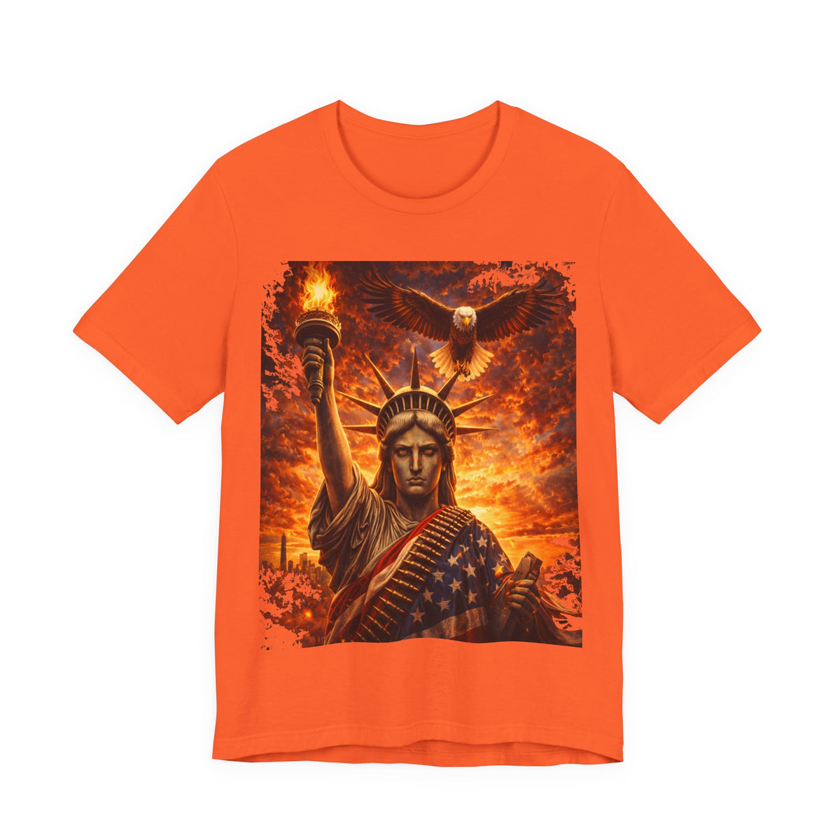 Statue of Liberty Eagle Graphic Tee — Patriotic American Flag T-Shirt