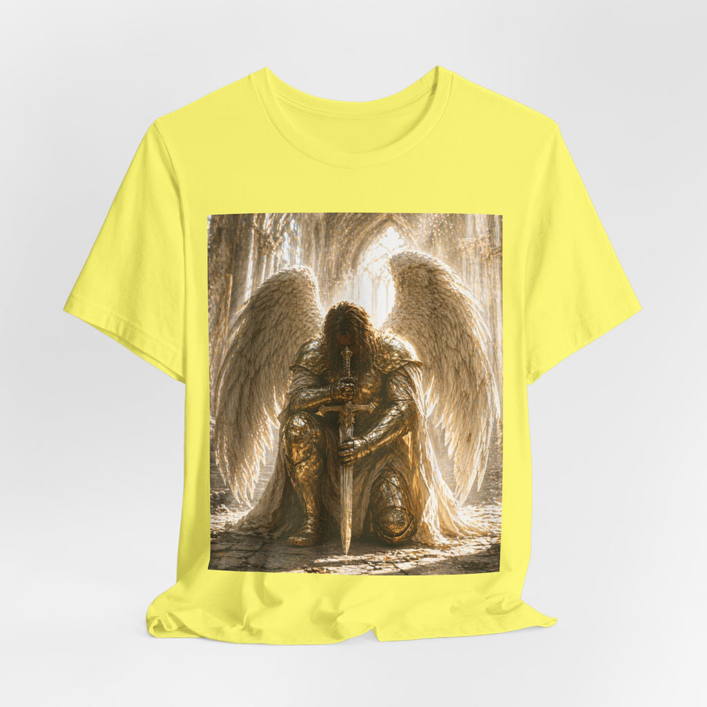 Guardian Angel Graphic Tee — Praying Winged Warrior T-Shirt