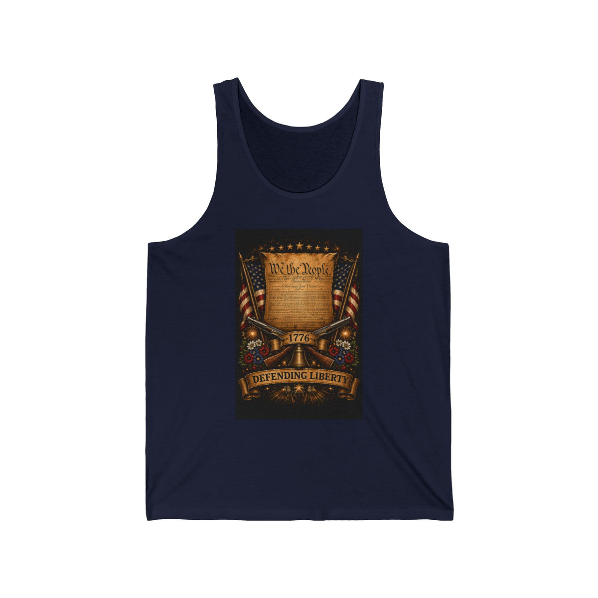 Patriotic "We the People" Tank Top — Defending Liberty American Flag Muscle Tee