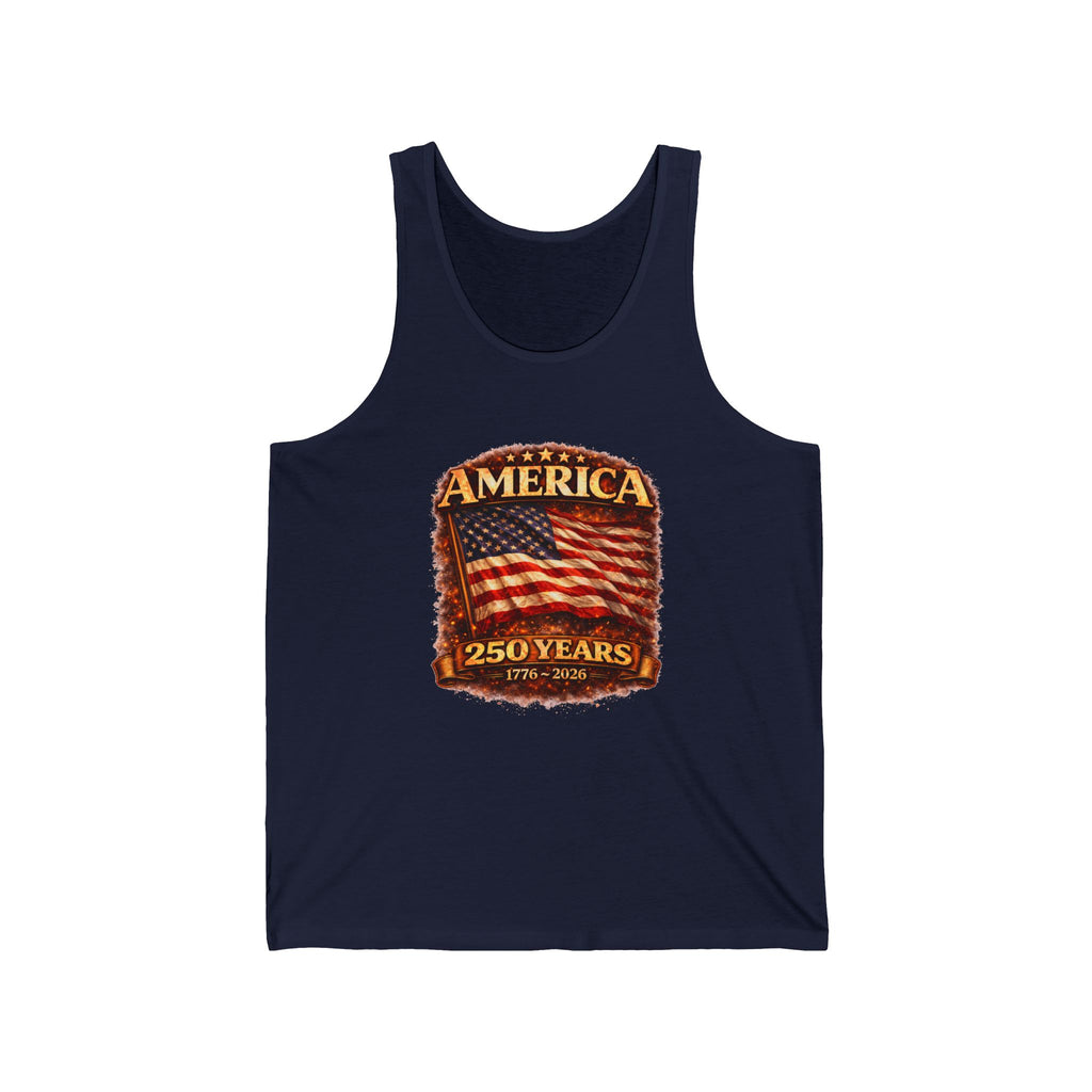 America 250 Years Vintage Flag Tank Top — 1776–2026 Patriotic Fourth of July Shirt