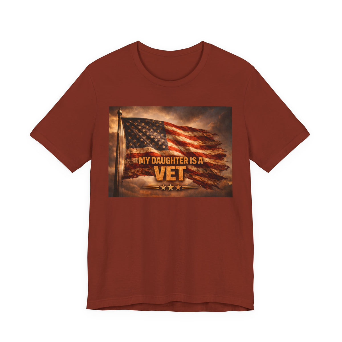 My Daughter Is A Vet T-Shirt — American Flag Military Pride Tee