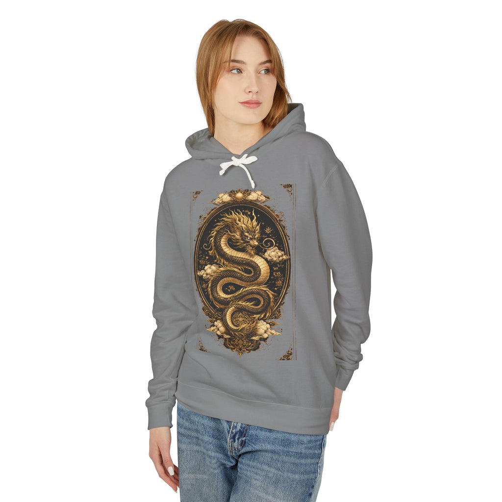 Golden Dragon Hoodie — Vintage Oriental Serpent Graphic Sweatshirt