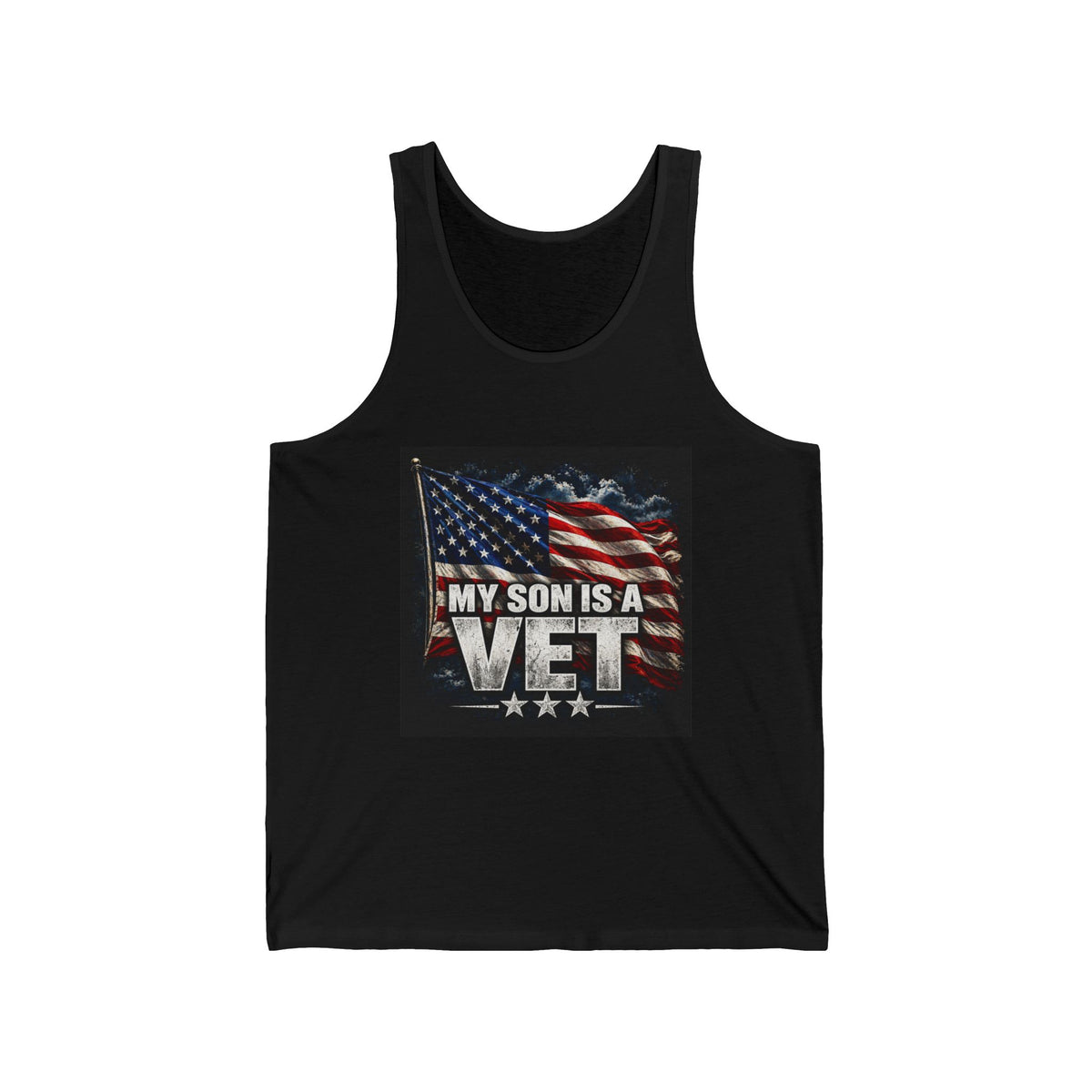 My Son Is A Vet Tank Top – Patriotic American Flag Veteran Pride
