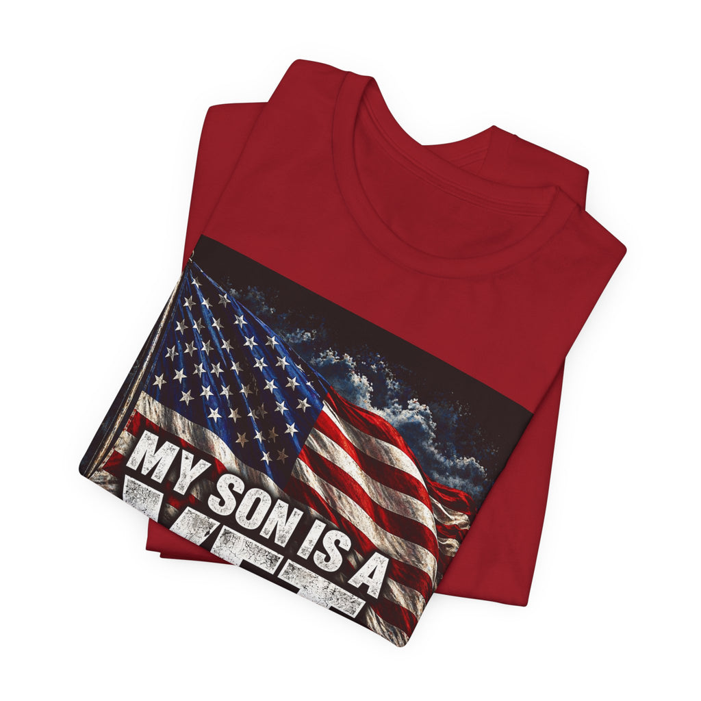 My Son Is A Vet T‑Shirt — Patriotic American Flag Tee for Proud Parents