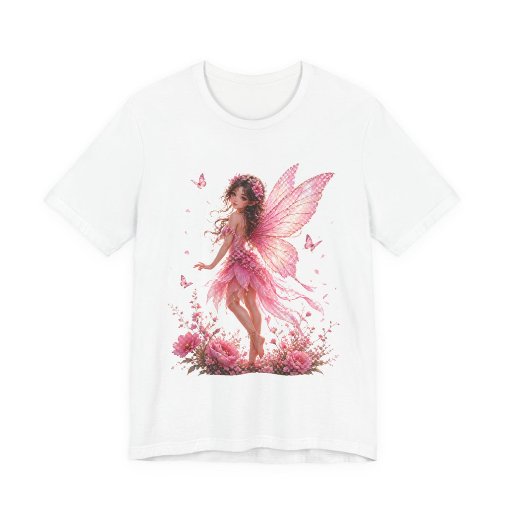 Fairy Wings T‑Shirt — Pink Floral Fantasy Fairy Tee for Women & Girls