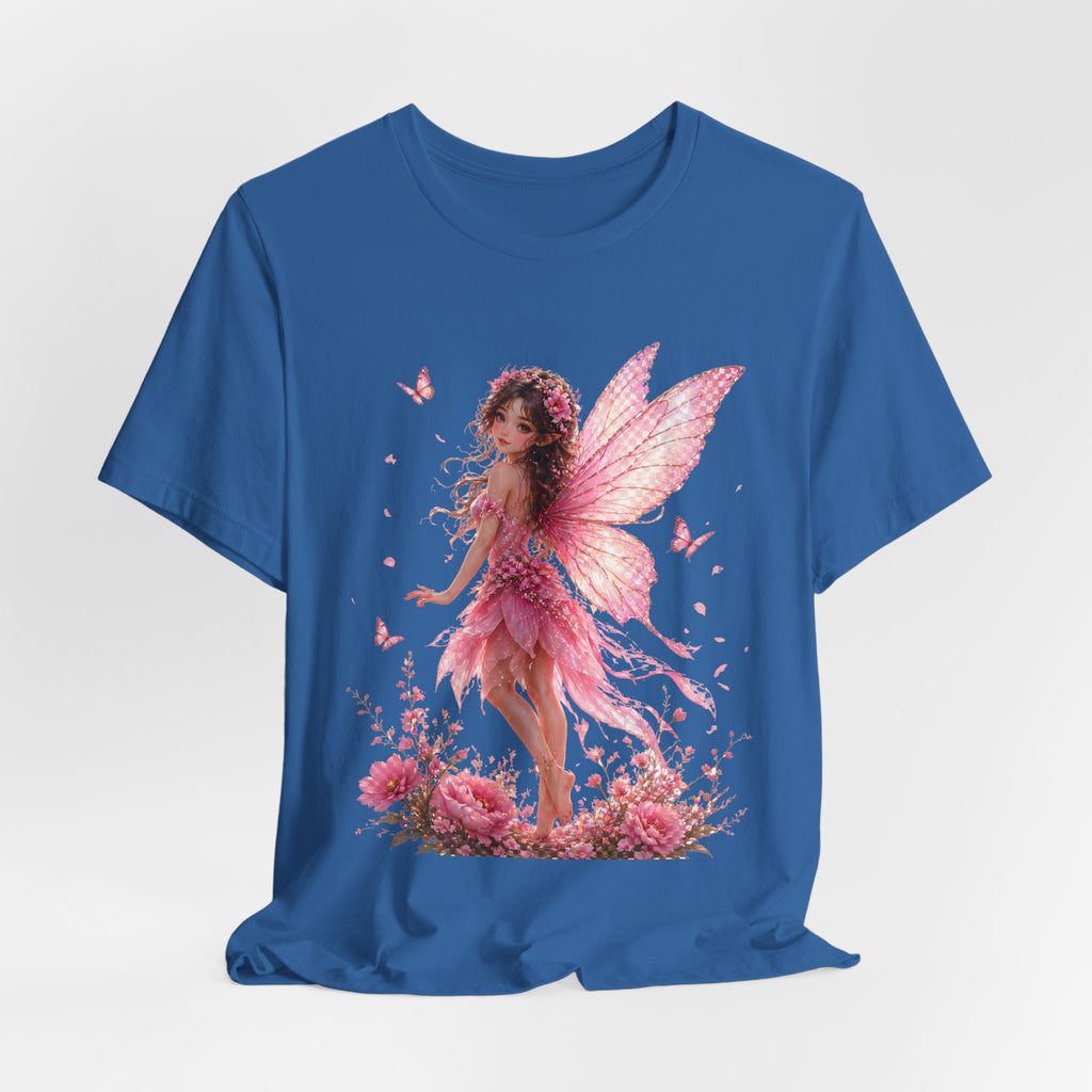 Fairy Wings T‑Shirt — Pink Floral Fantasy Fairy Tee for Women & Girls