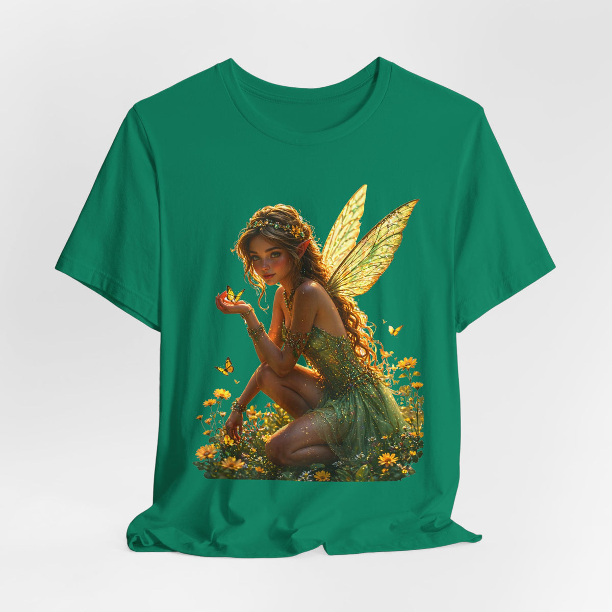 Fairy Garden T‑Shirt — Whimsical Sunlit Fairy Illustration Tee