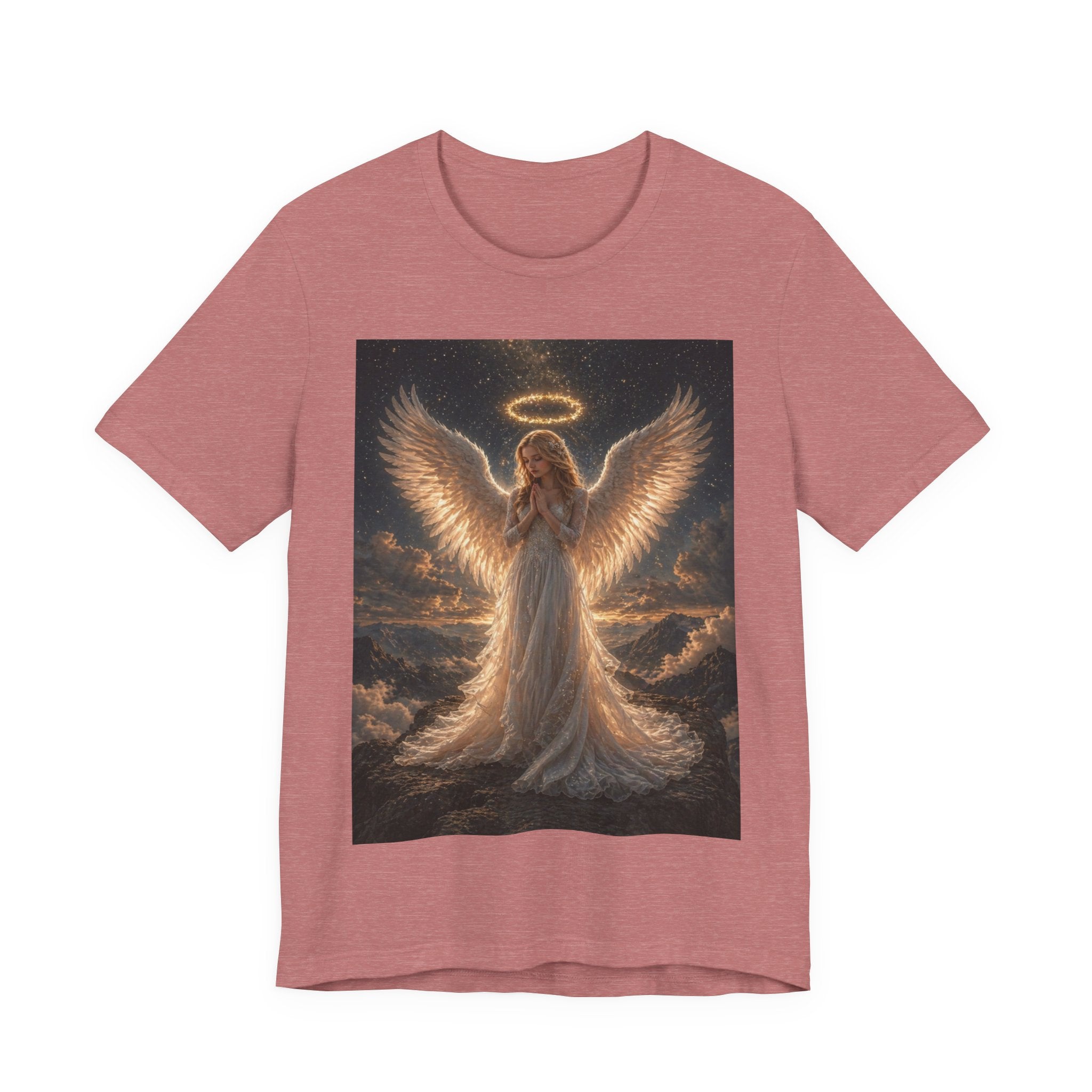 Angel Wings Graphic Tee — Glowing Halo Spiritual T-Shirt