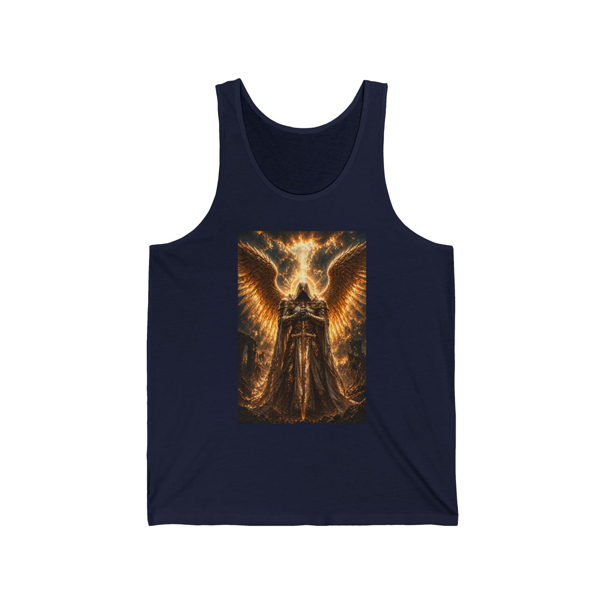 Angel of Fire Tank Top — Fiery Gothic Angel Graphic Tank