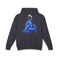 The Triple Horn of Odin is--Celtic Blue Triquetra Hoodie — Intricate Knotwork Hooded Sweatshirt