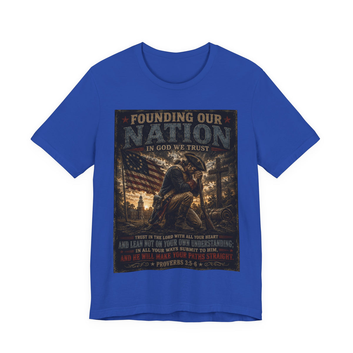 Founding Our Nation Eagle T-Shirt — "In God We Trust" Patriotic Christian Tee