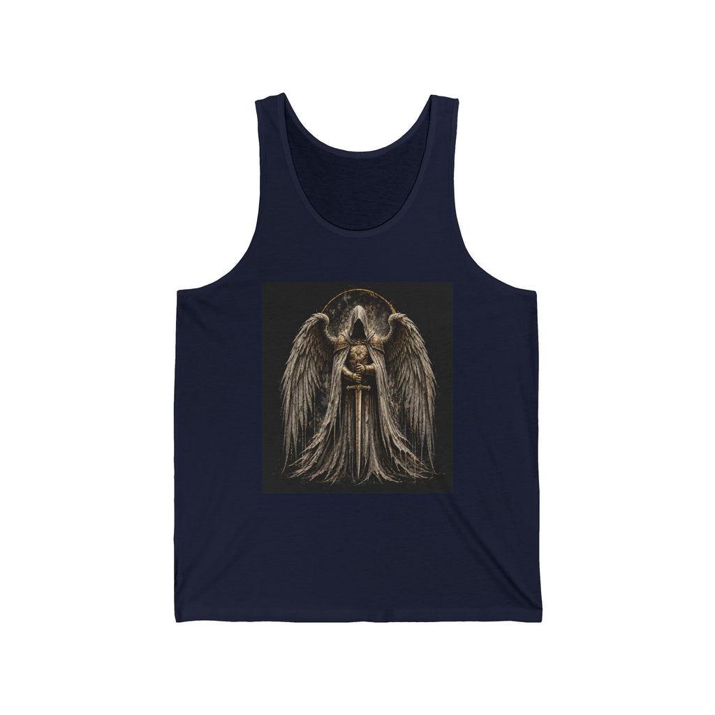 Angel Guardian Tank Top — Gothic Winged Angel Holding Sword Graphic Tank