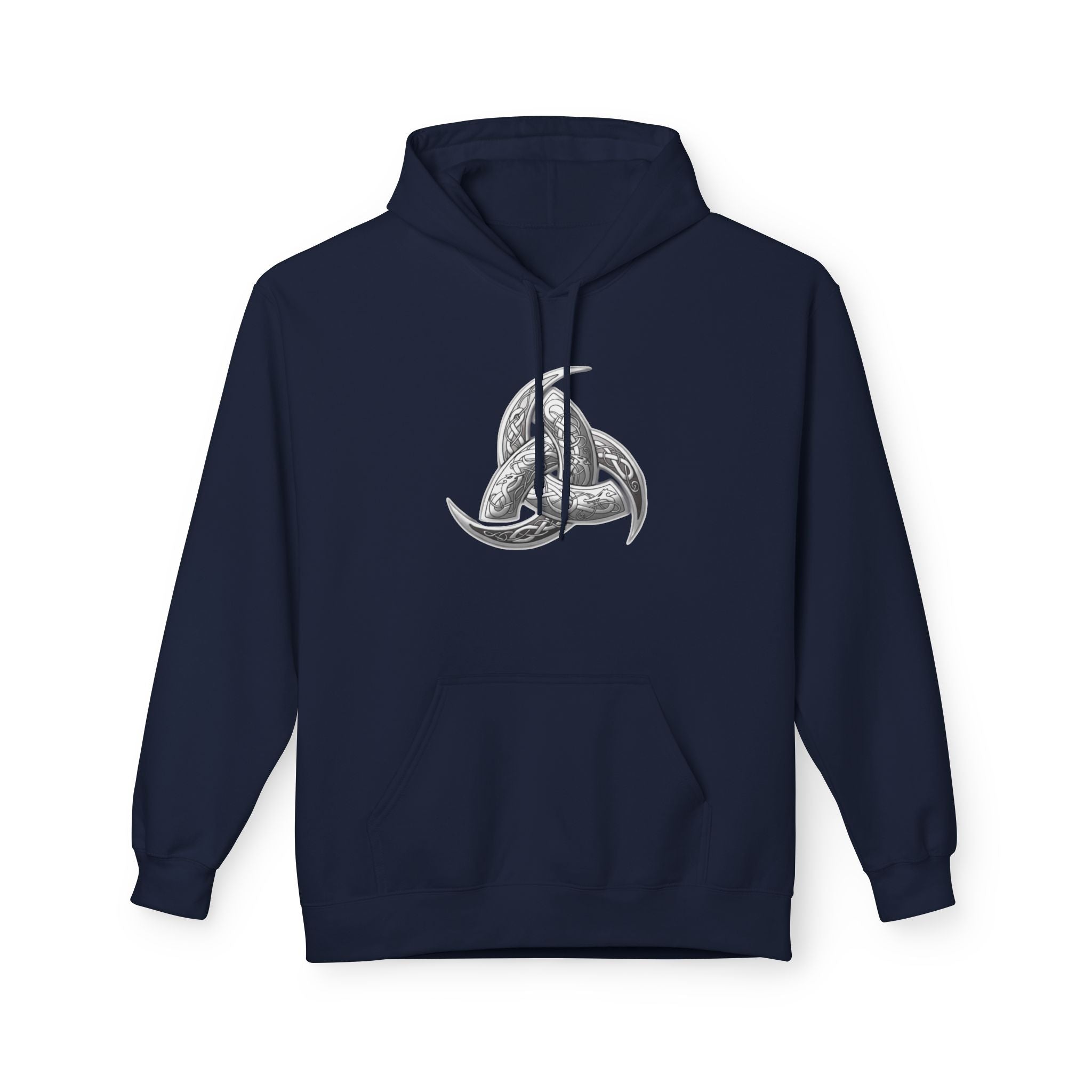 Viking Triple Horns Hoodie — Norse Valknut Knot Graphic Pullover