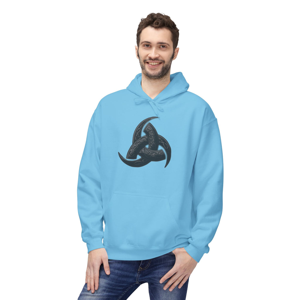 The Triple Horn of Odin is a Viking symbol  Fleece Hoodie