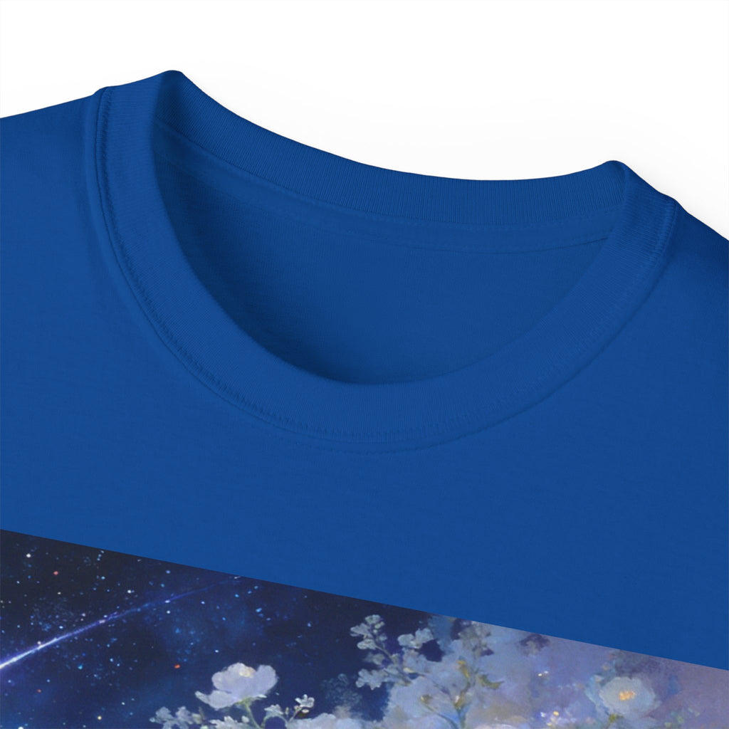 Unicorn Mystic Night Sheep Cotton Tee — Dreamy Moonlit Tree Art T-Shirt