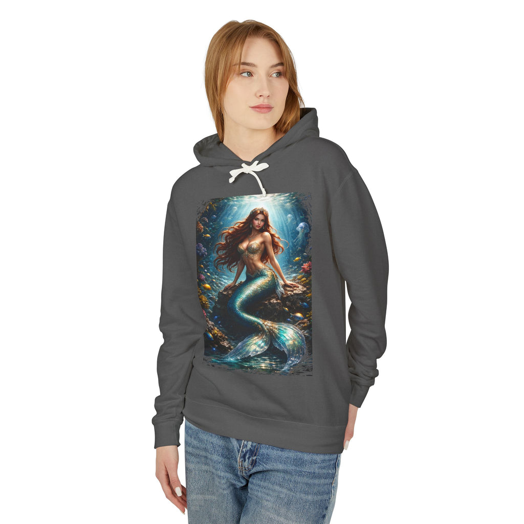 Mermaid Art Hooded Sweatshirt — Mystical Ocean Fantasy Hoodie