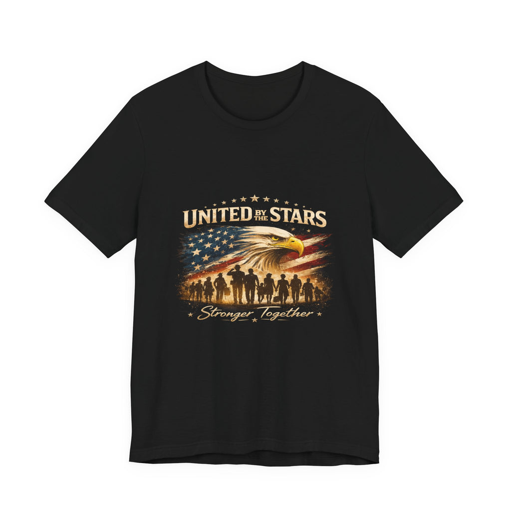 United We Stand T-Shirt – Patriotic Eagle & Soldiers “Stronger Together” Tee