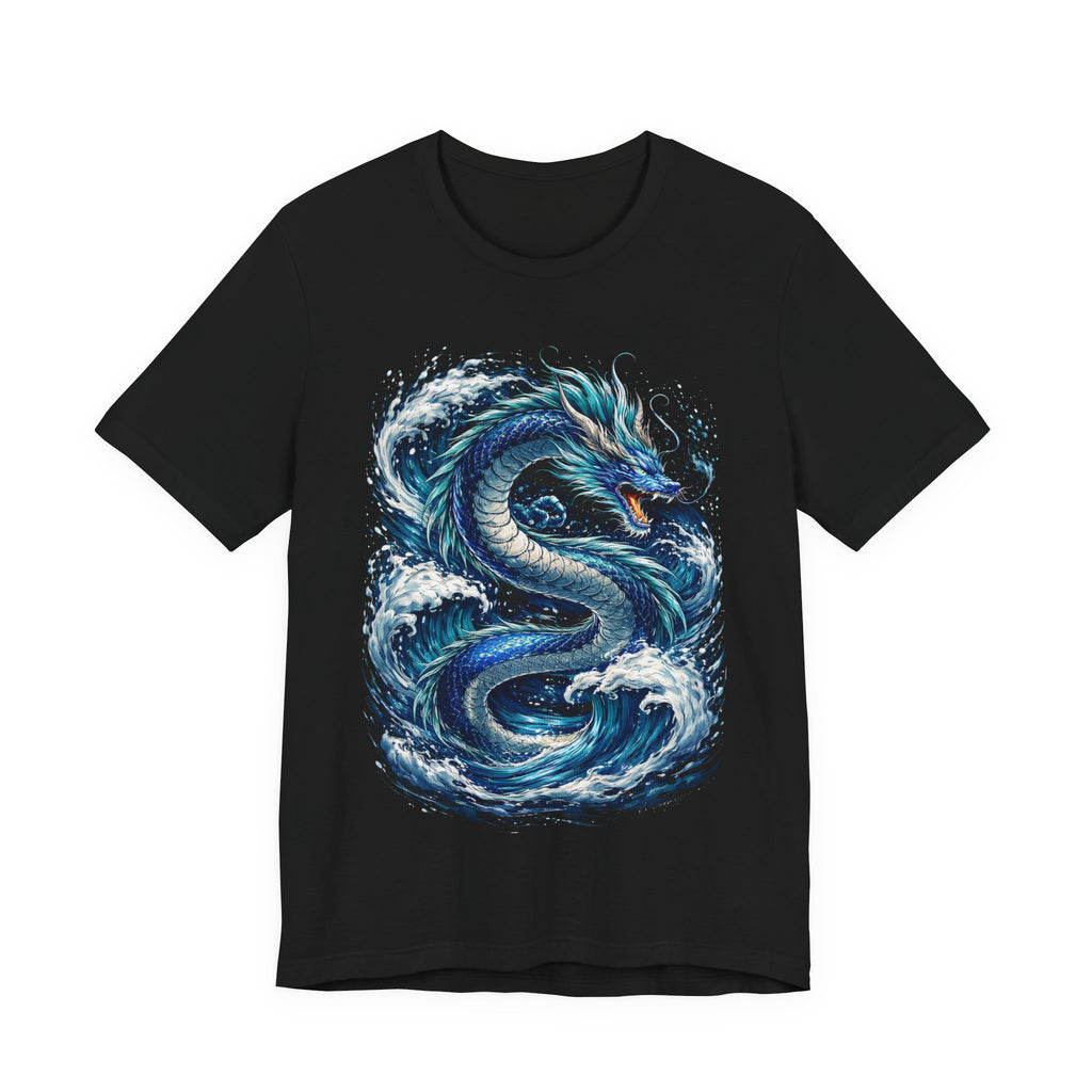 Ocean Dragon Graphic Tee — Blue Wave Serpent T-Shirt
