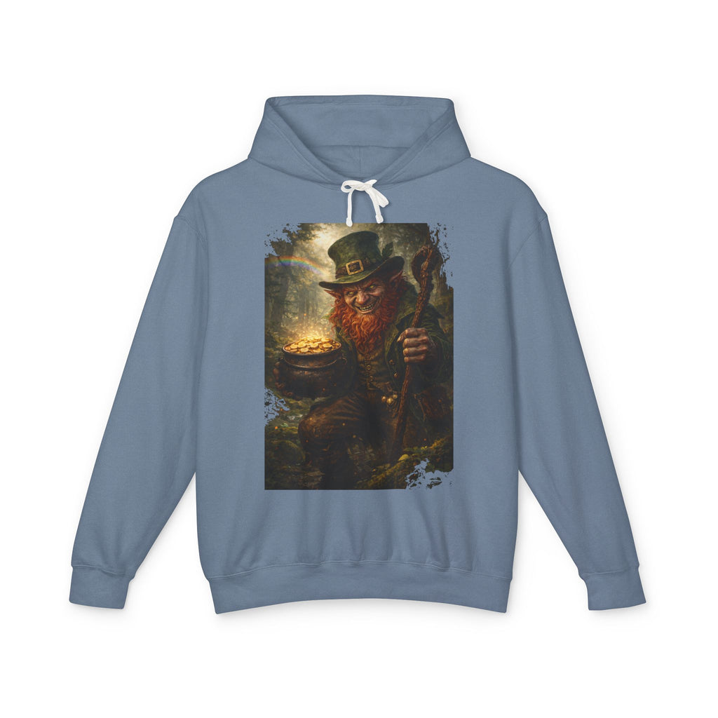 St. Patrick’s Day Leprechaun Hoodie — Vintage Pot of Gold Illustration
