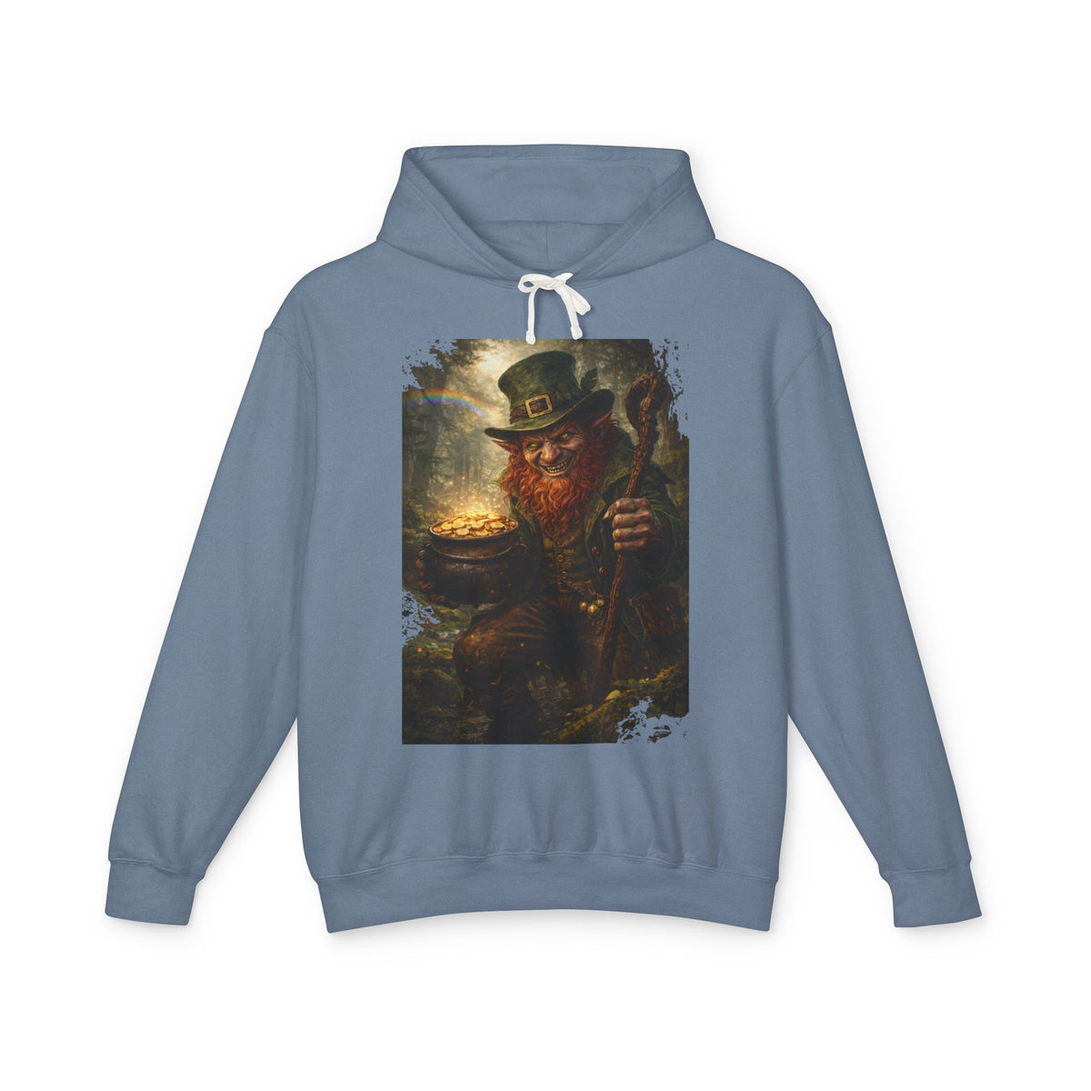 St. Patrick’s Day Leprechaun Hoodie — Vintage Pot of Gold Illustration