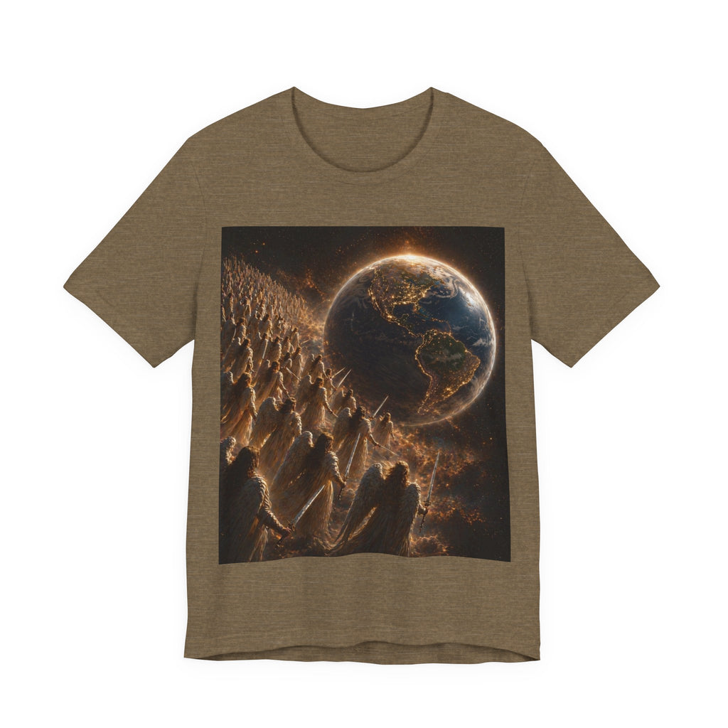 Earth Rise Graphic Tee — Glowing Planet & Mountainscape T-Shirt