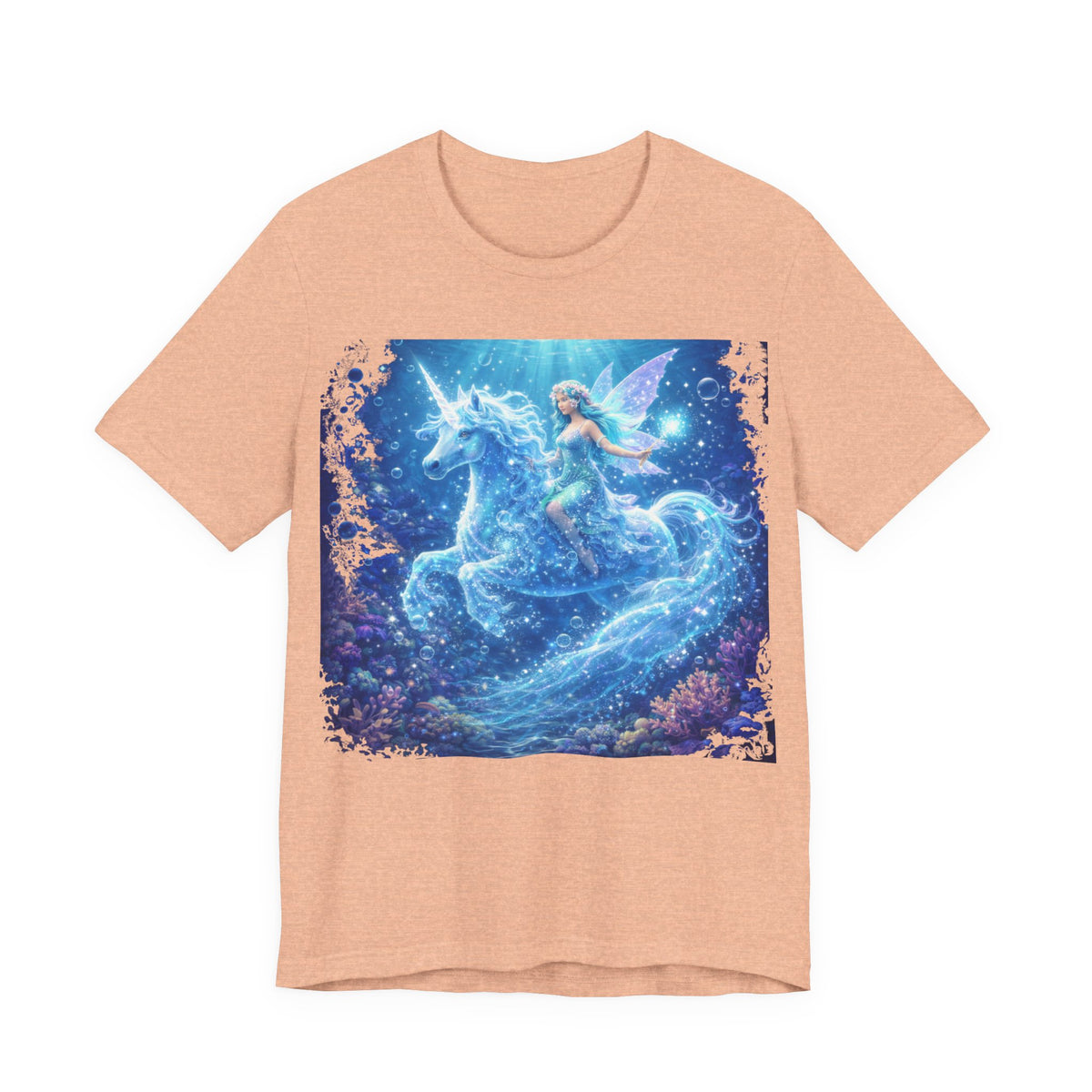 Mystical Blue Unicorn & Fairy Tee — Fantasy Magic Horse T-Shirt