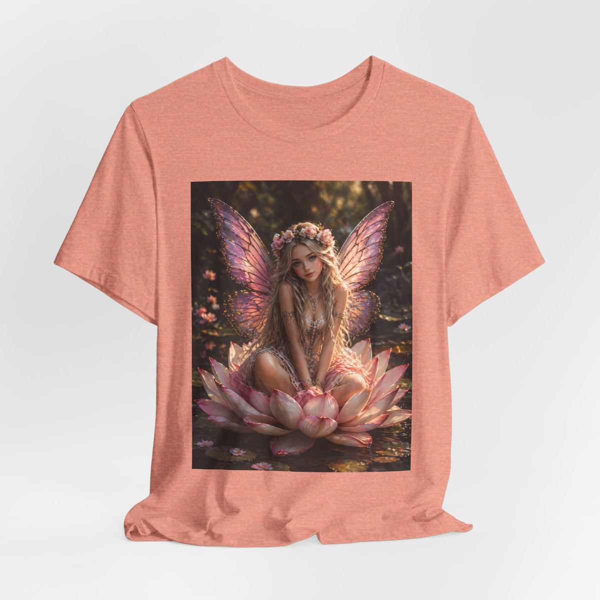 Fairy Lotus T-Shirt — Enchanted Winged Fairy Graphic Tee