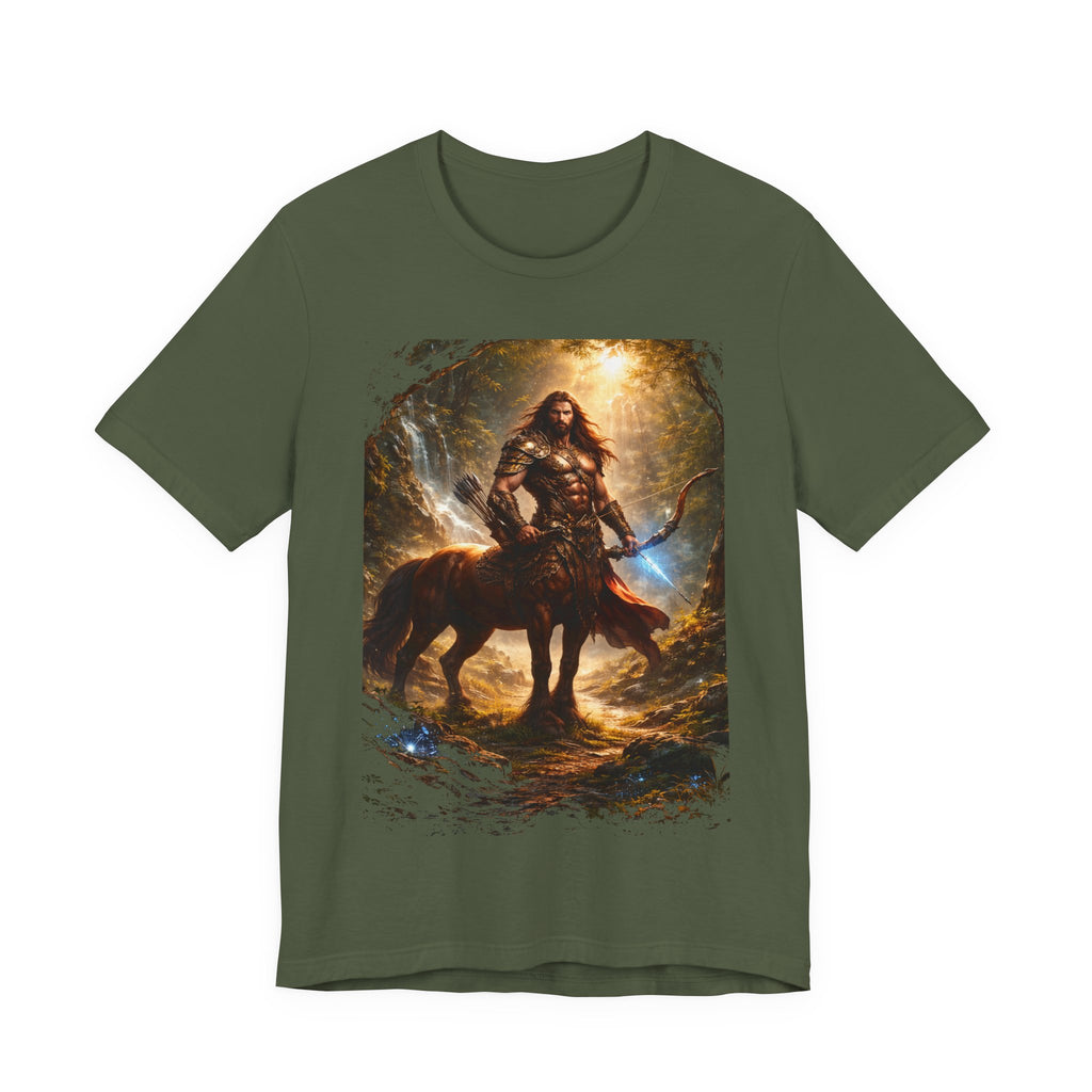 Centaur Warrior Fantasy T‑Shirt — Mythic Forest Battle Graphic Tee