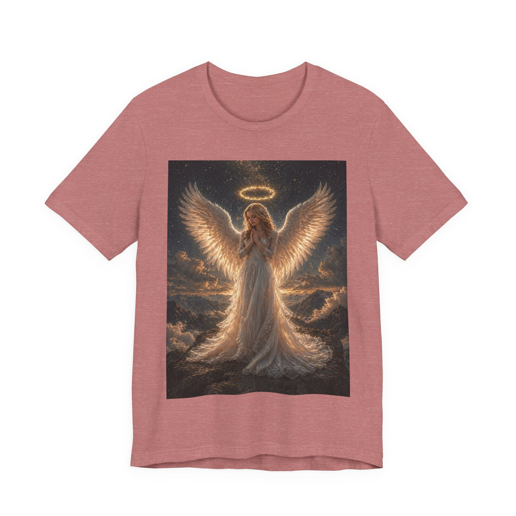 Angel Wings Graphic Tee — Glowing Halo Spiritual T-Shirt