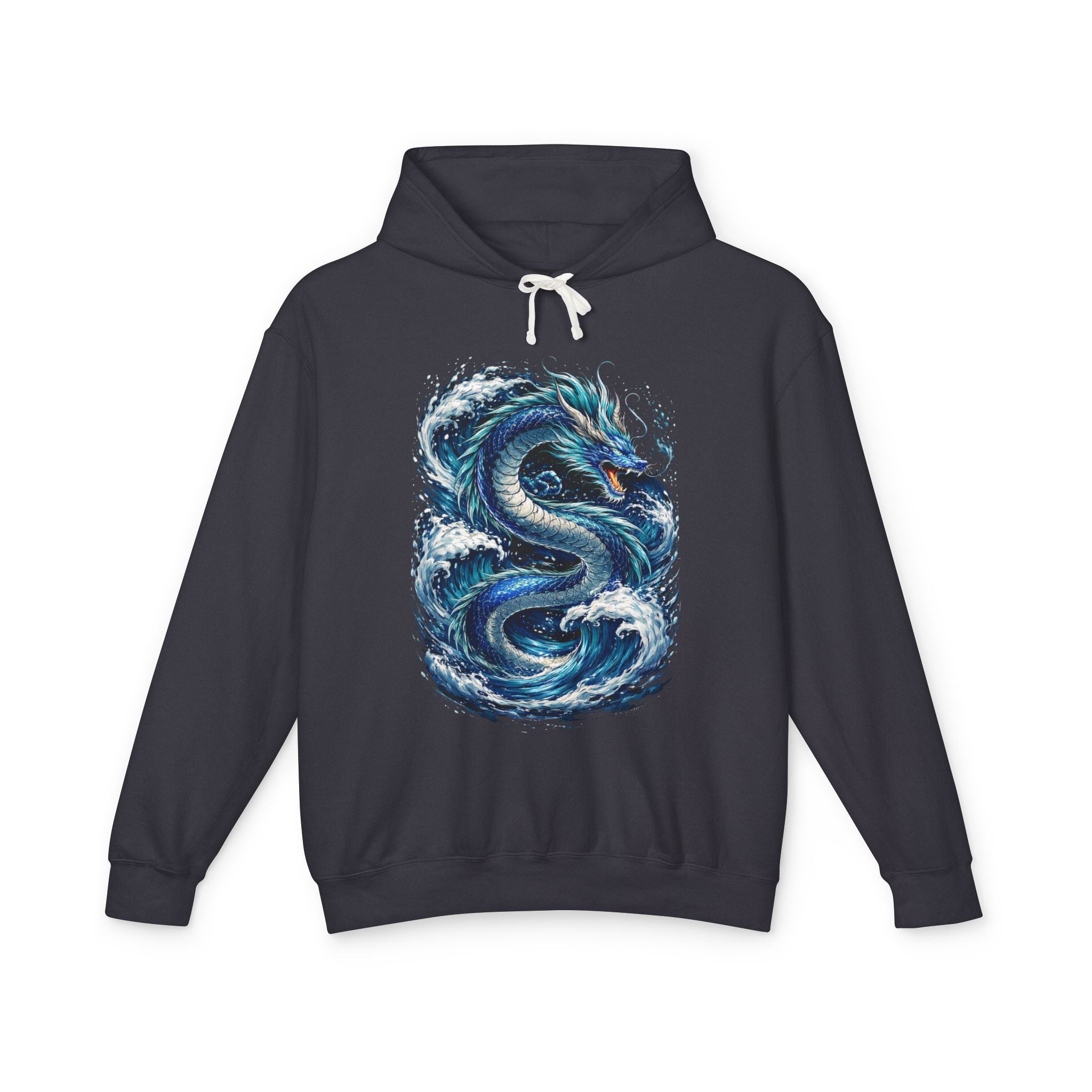 Dragon Wave Hoodie — Blue Sea Serpent Graphic Sweatshirt
