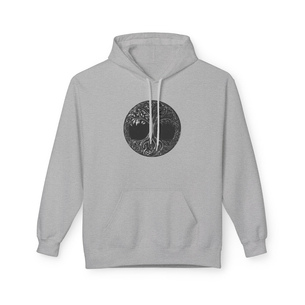 Yggdrasil, the Tree of Life Hoodie — Black Moon Nature Circle Graphic