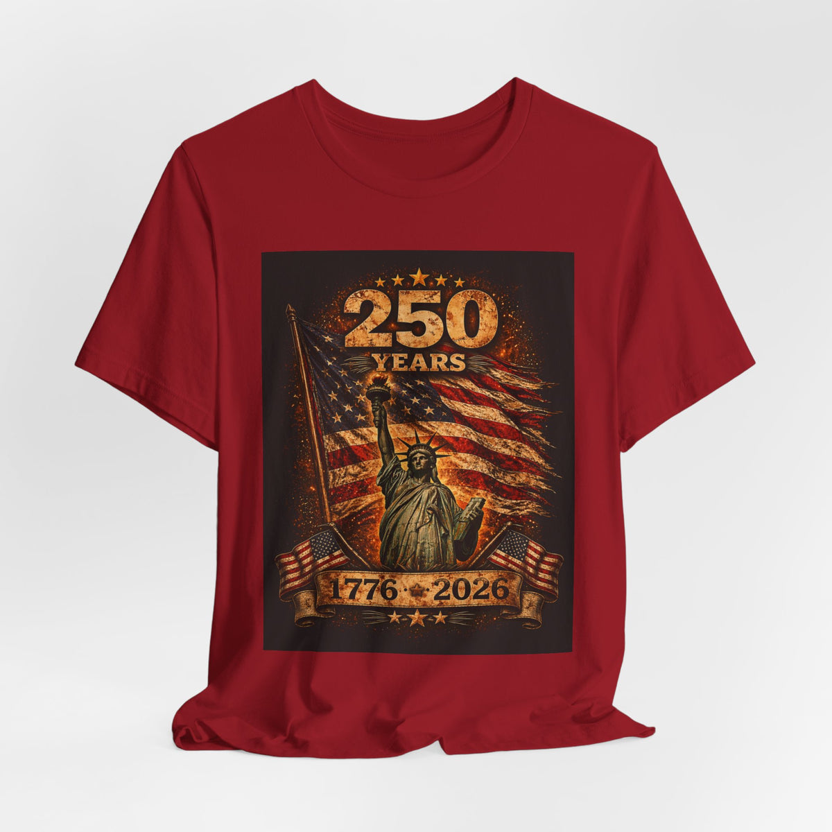 250 Years USA Liberty T-Shirt – 1776-2026 American Flag & Statue of Liberty Tee