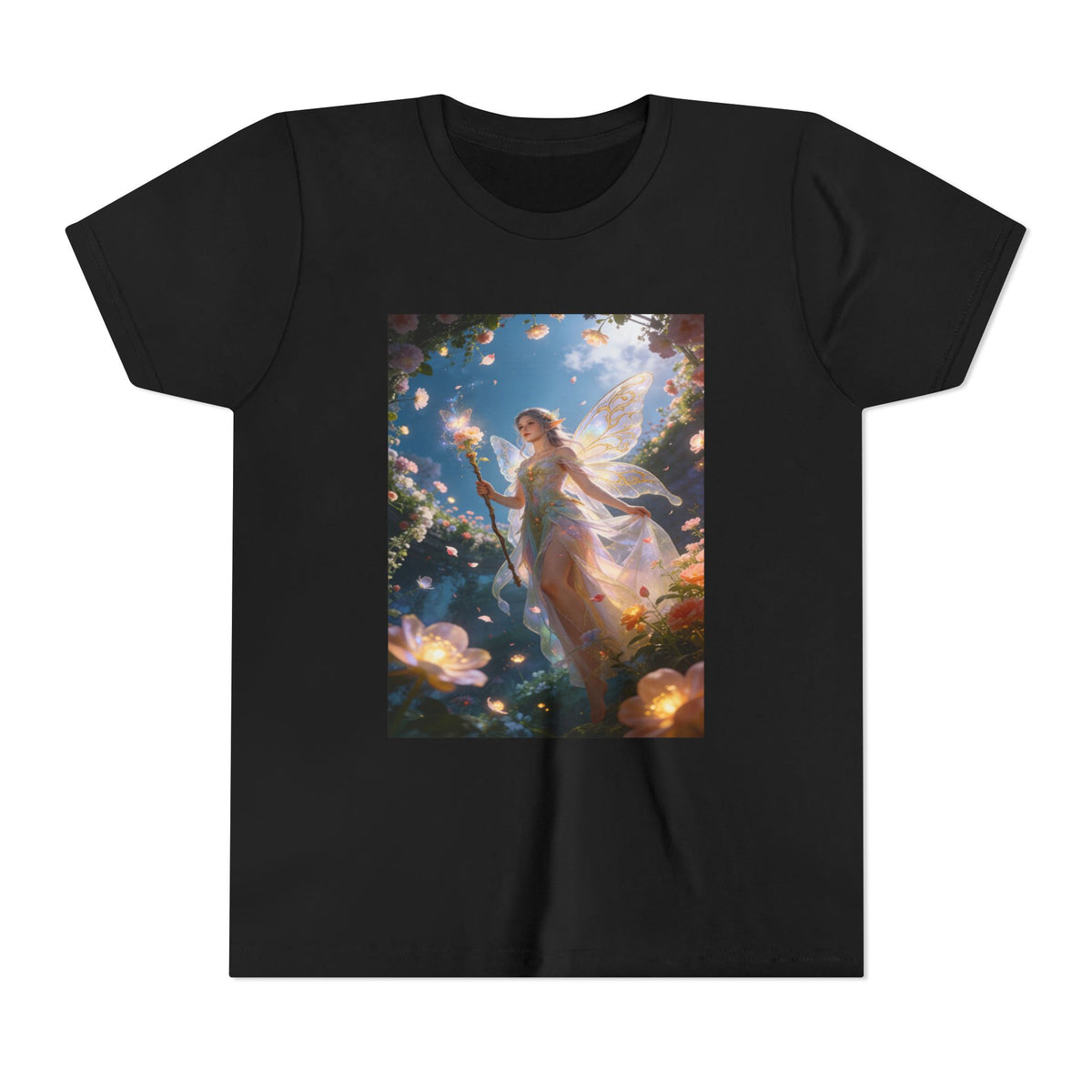 Fairy Glow Youth Tee — Enchanted Forest Fairy Graphic T-Shirt