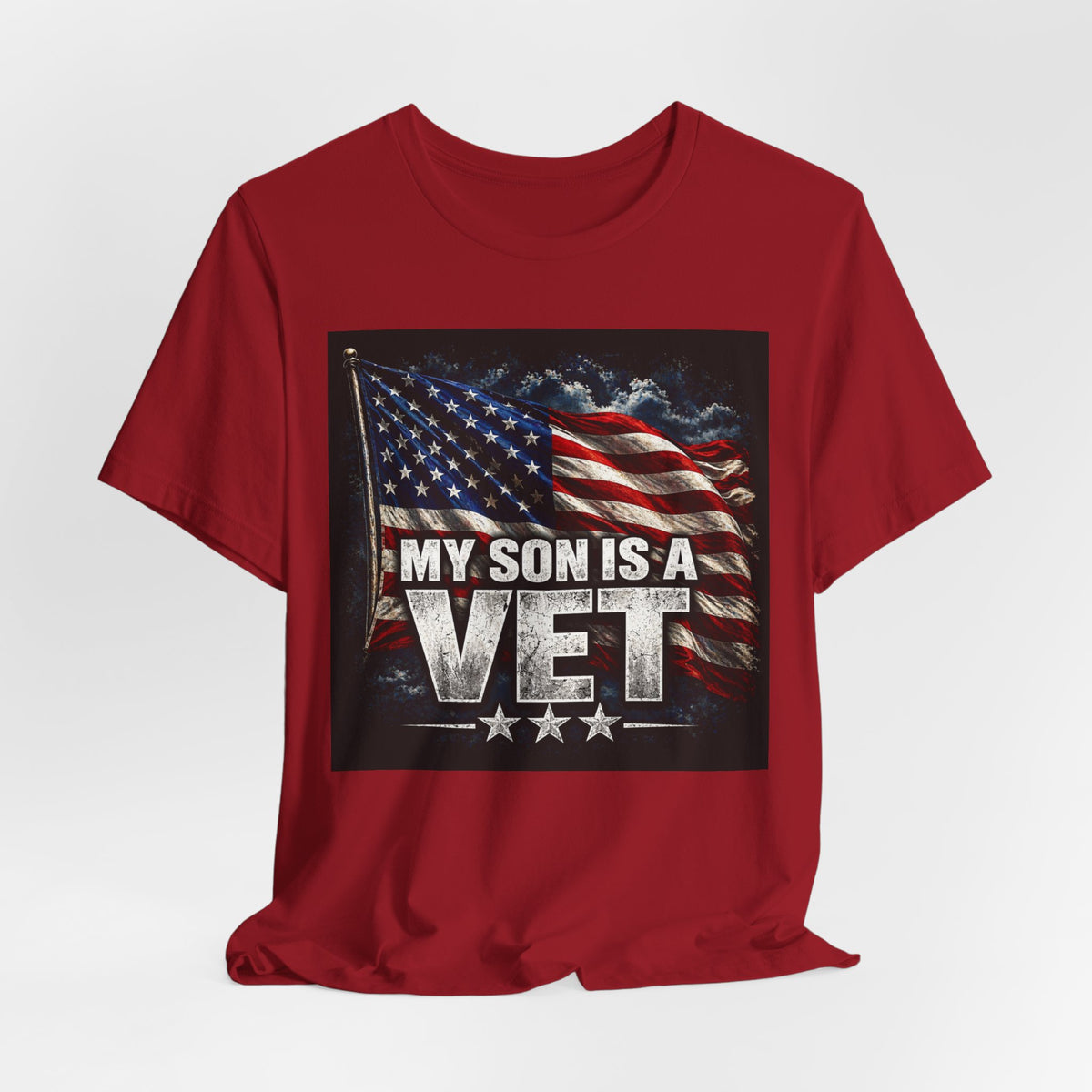 My Son Is A Vet T‑Shirt — Patriotic American Flag Tee for Proud Parents