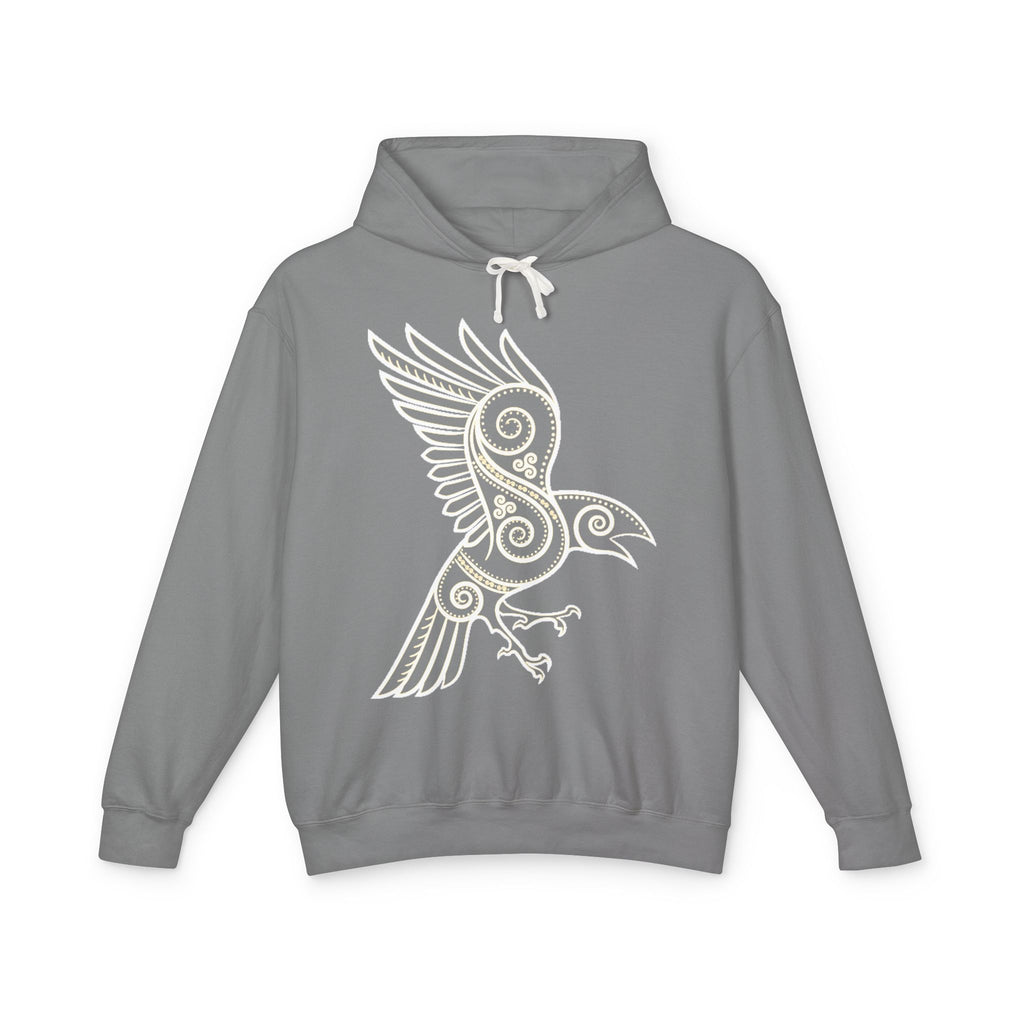 Celtic Raven Hoodie — Tribal Norse Bird Design Lightweight Pullover
