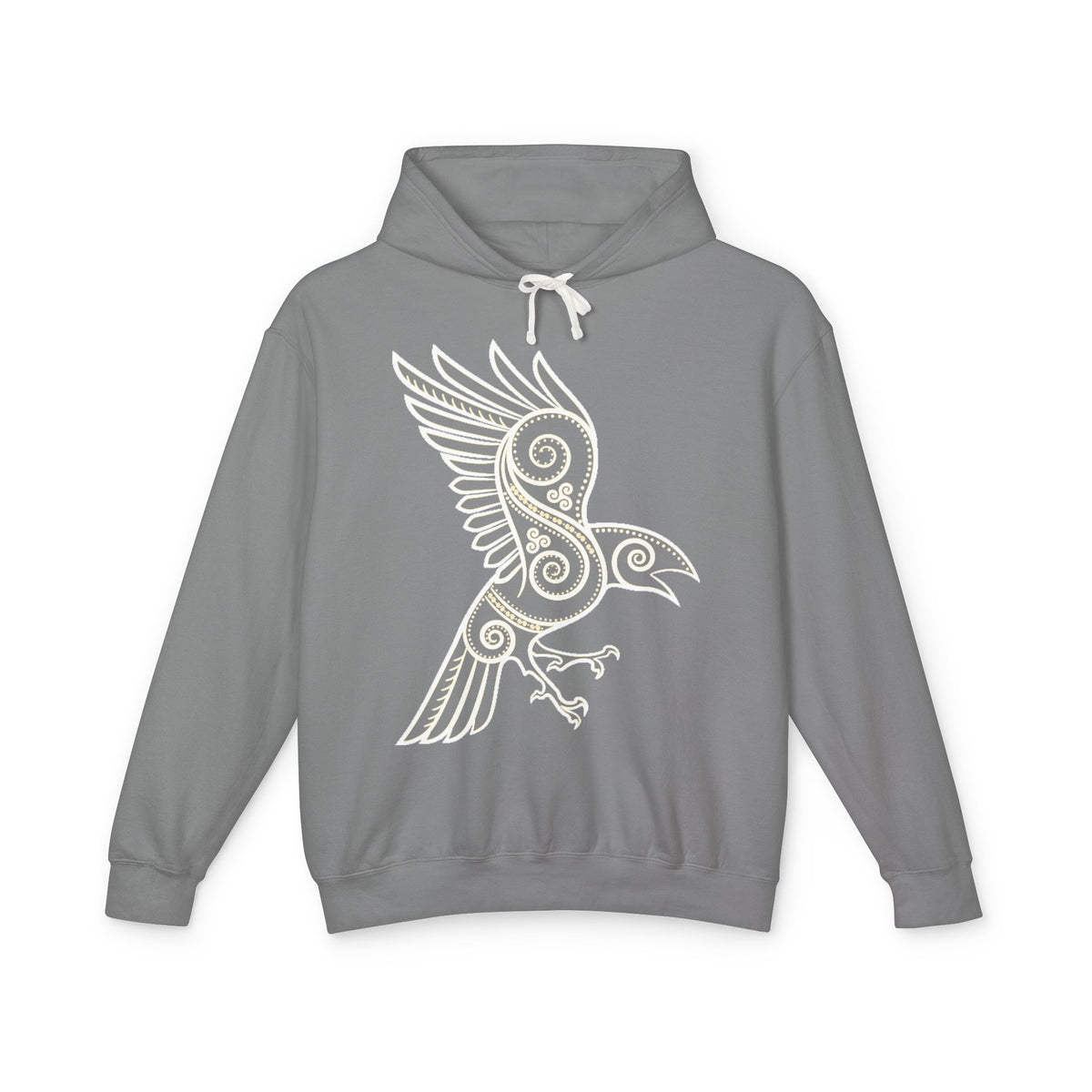 Celtic Raven Hoodie — Tribal Norse Bird Design Lightweight Pullover