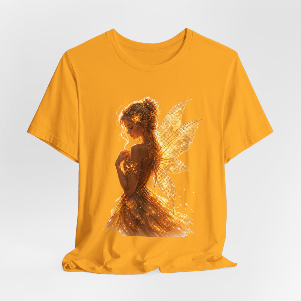 Golden Fairy T‑Shirt — Sparkling Fairy Silhouette Tee