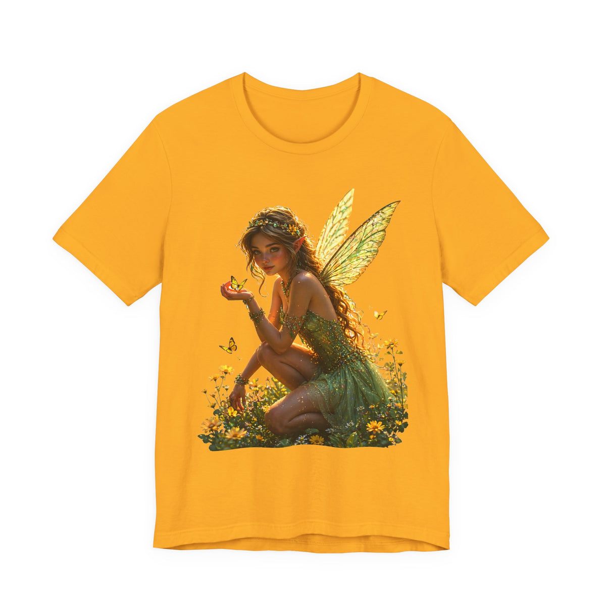 Fairy Garden T‑Shirt — Whimsical Sunlit Fairy Illustration Tee