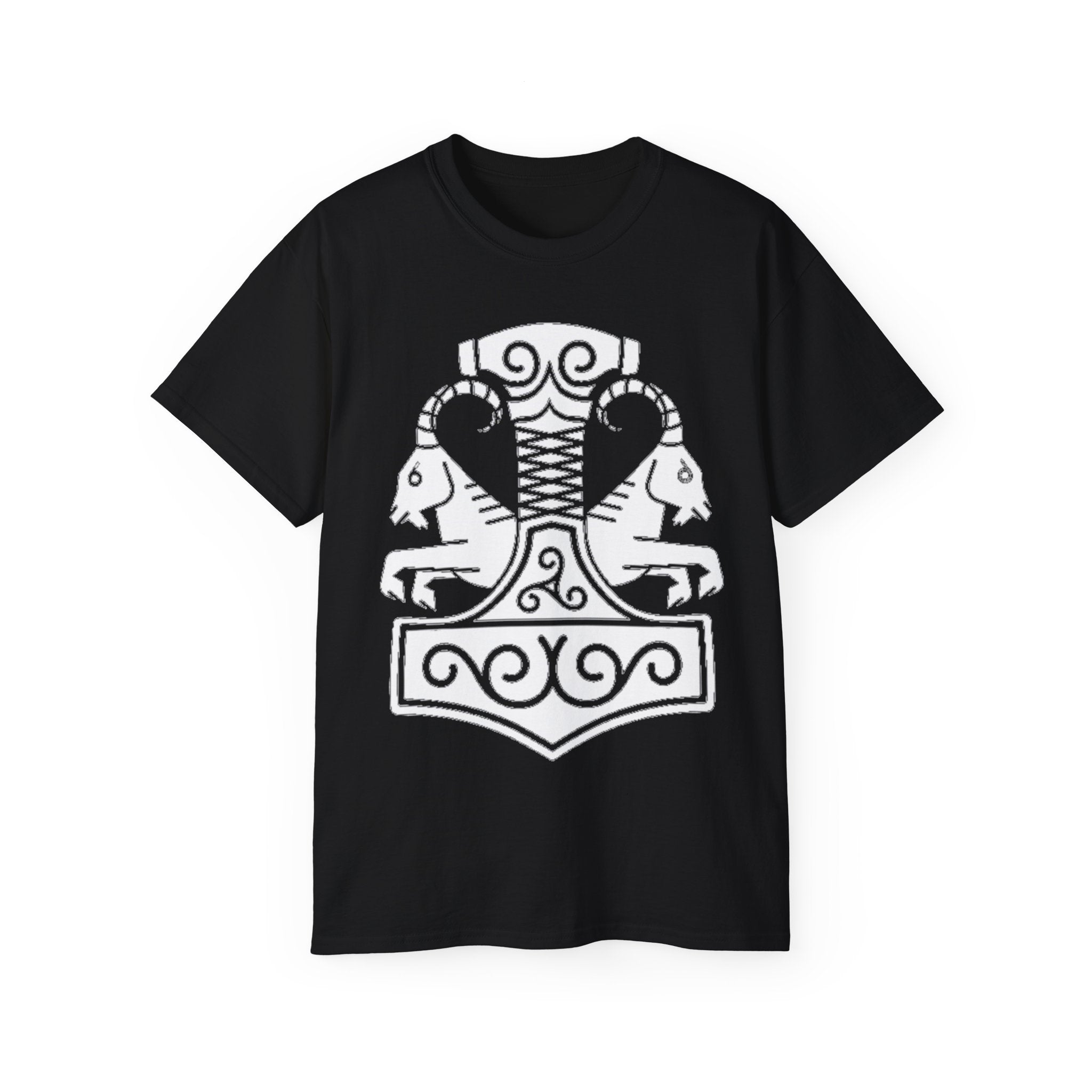 The Goat – Heidrun, The Source of Strength Cotton T-Shirt — Norse Viking Rune Design