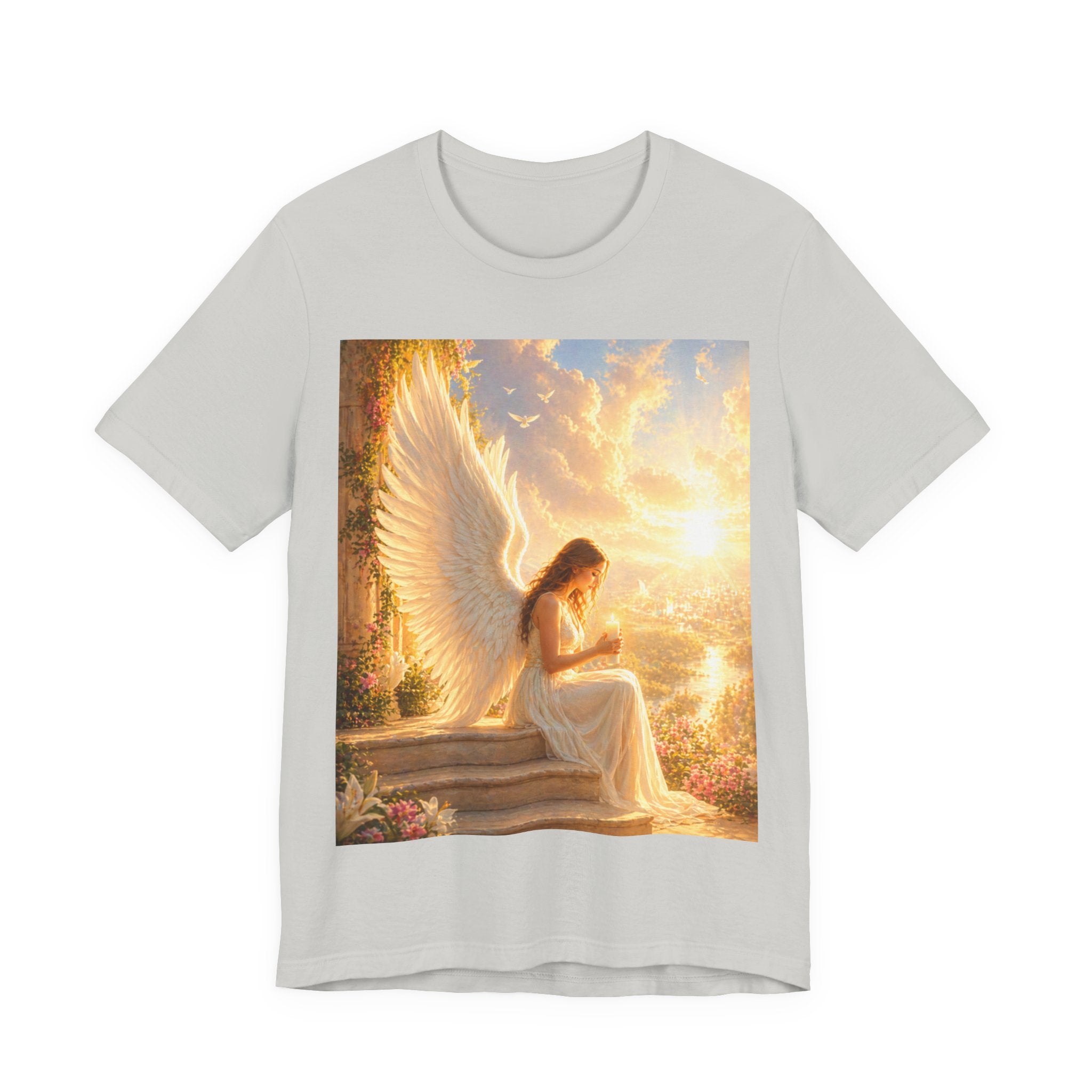 Angel Prayer T‑Shirt — Serene Winged Angel Graphic Tee for Spiritual Gifts & Memorials