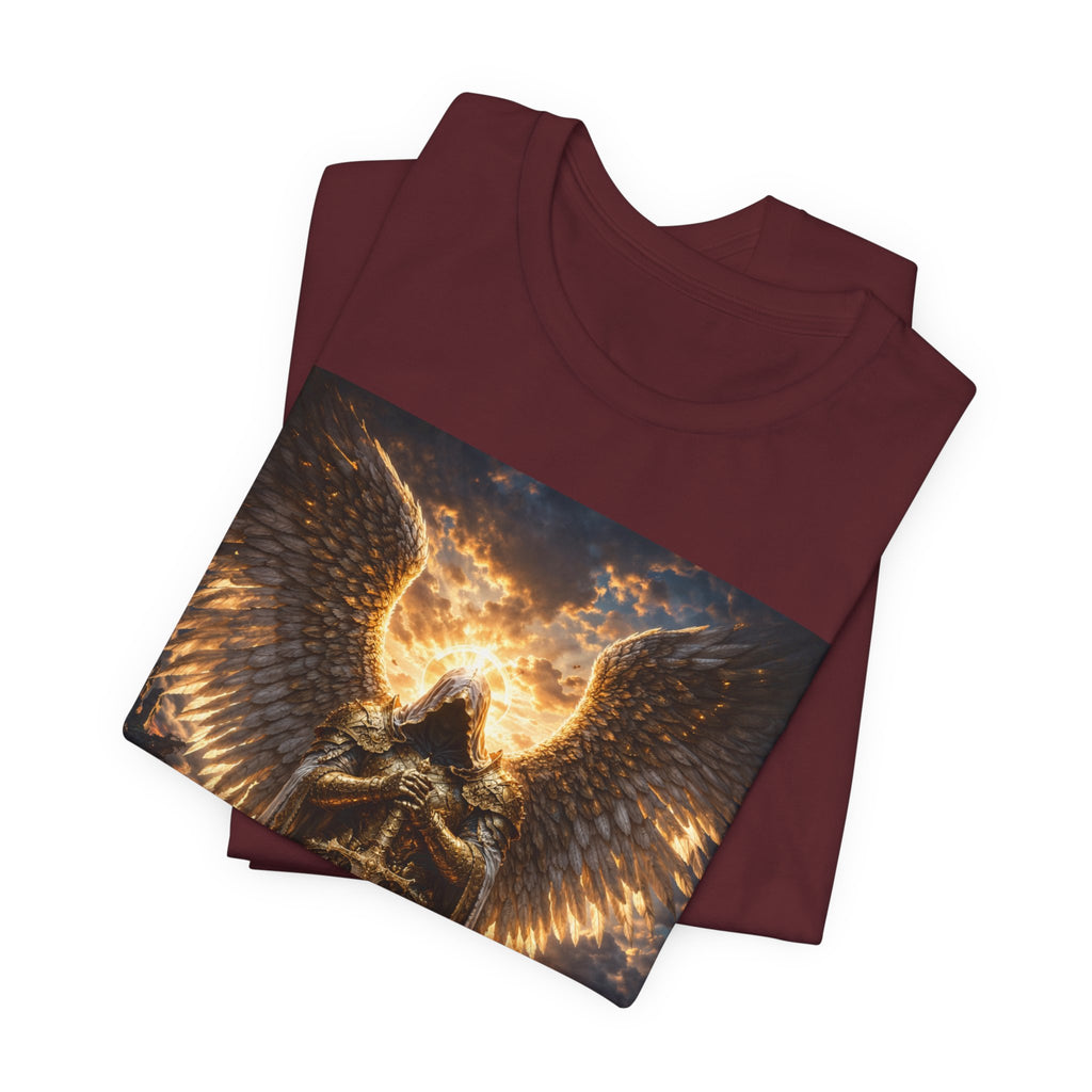 Angel Guardian T-Shirt — Golden Warrior Wings Graphic Tee