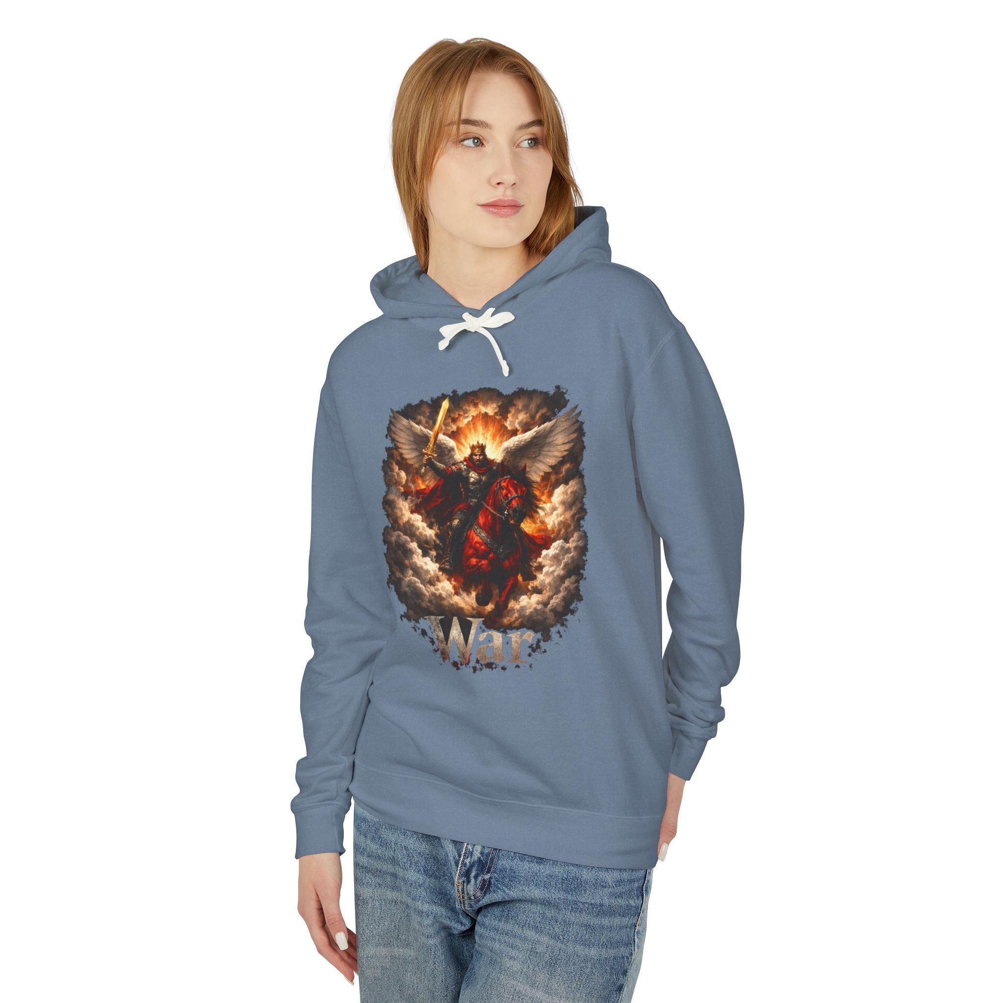 Archangel Warrior Hoodie – Fiery Guardian Graphic Sweatshirt