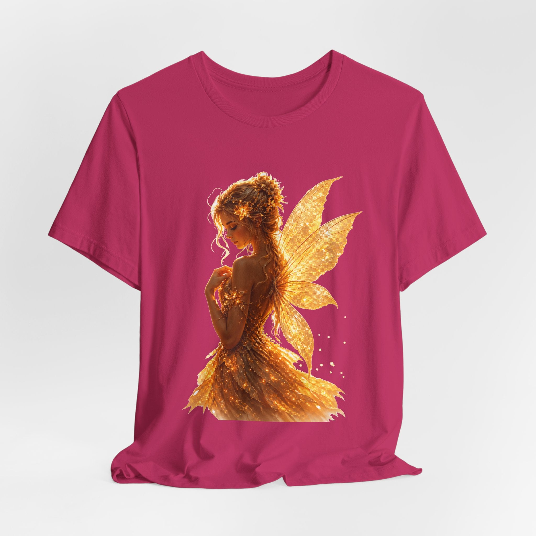 Golden Fairy T‑Shirt — Sparkling Fairy Silhouette Tee