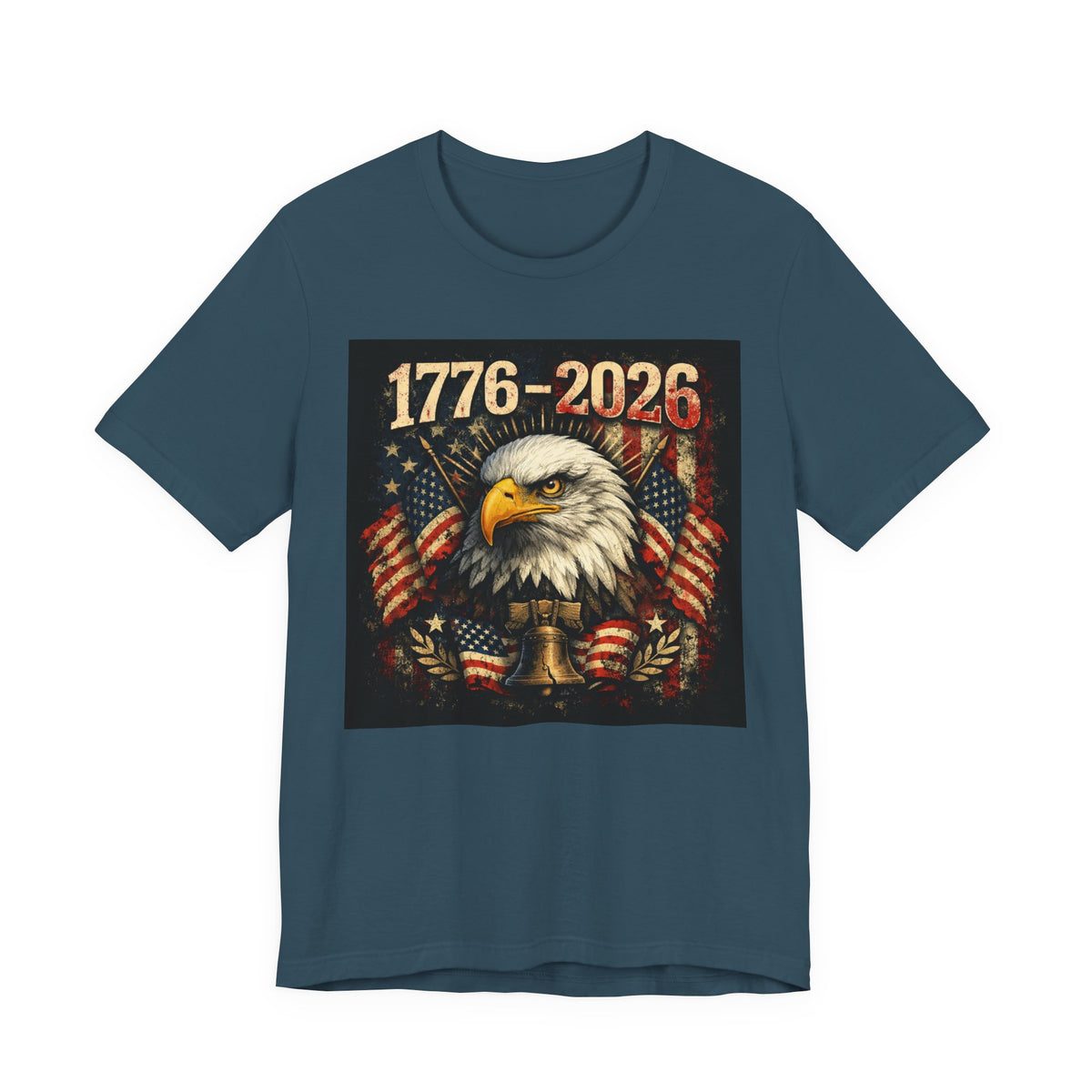 1776-2026 Eagle Patriotic T-Shirt — American Flag Liberty Bell Tee