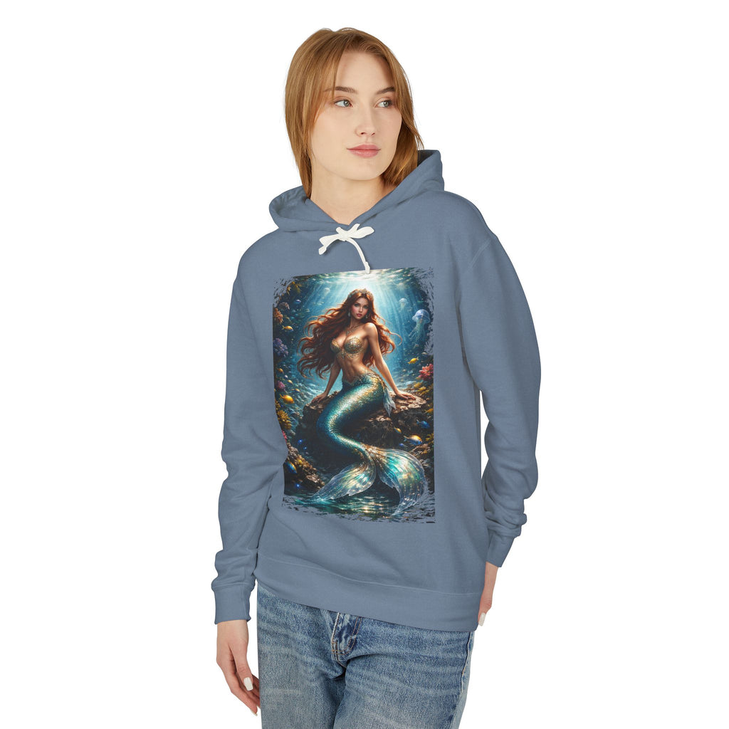 Mermaid Art Hooded Sweatshirt — Mystical Ocean Fantasy Hoodie
