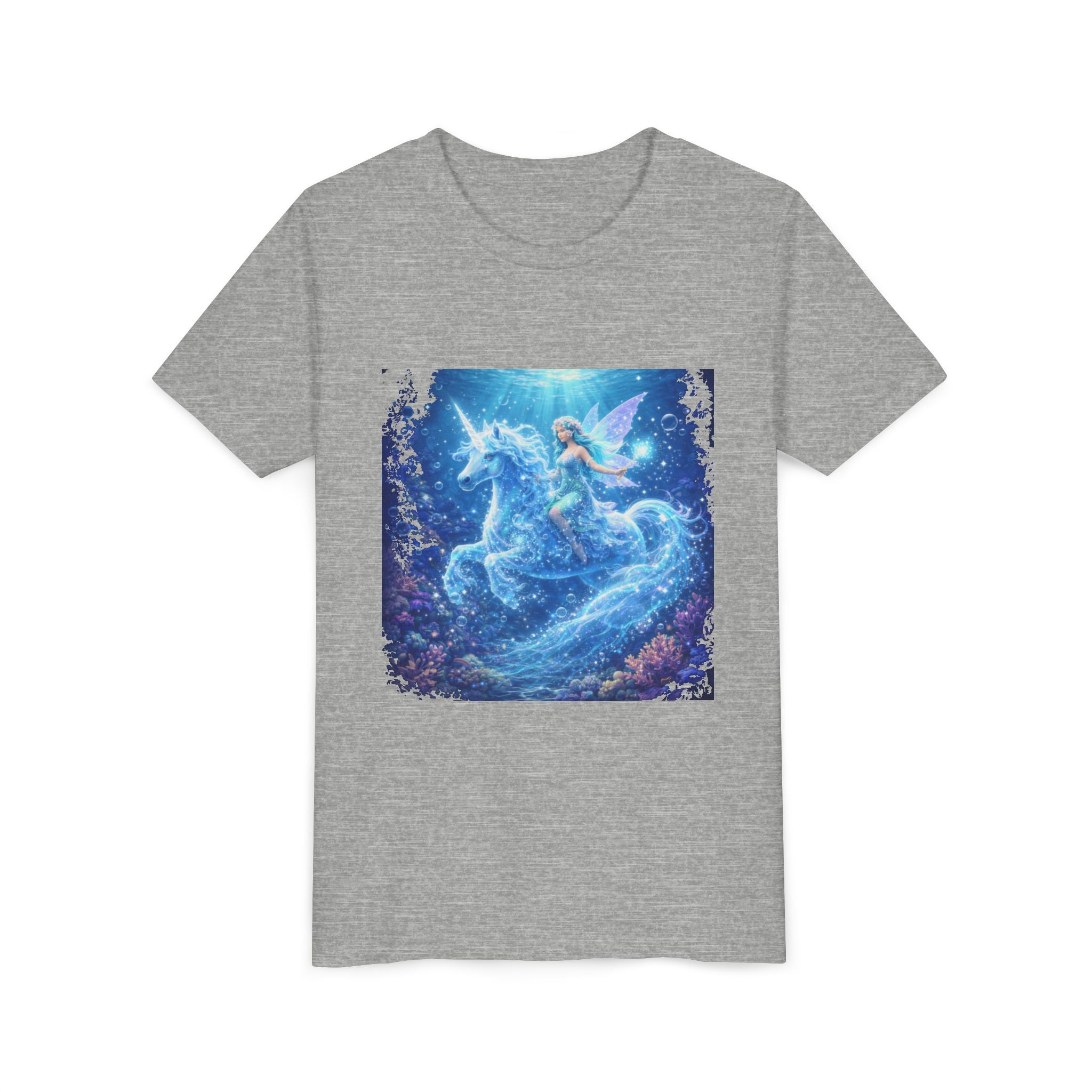 Magical Blue Unicorn & Fairy Youth T-Shirt – Enchanted Fantasy Tee for Kids